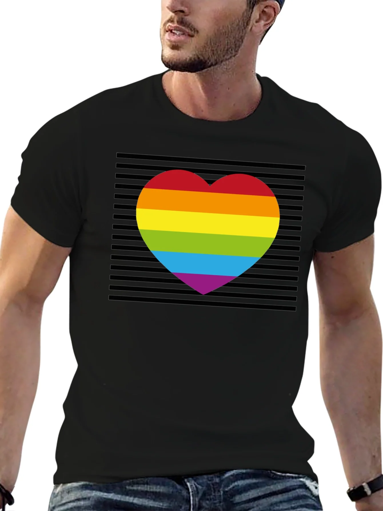 Camiseta Negra Coraz¨®n Orgullo LGBT