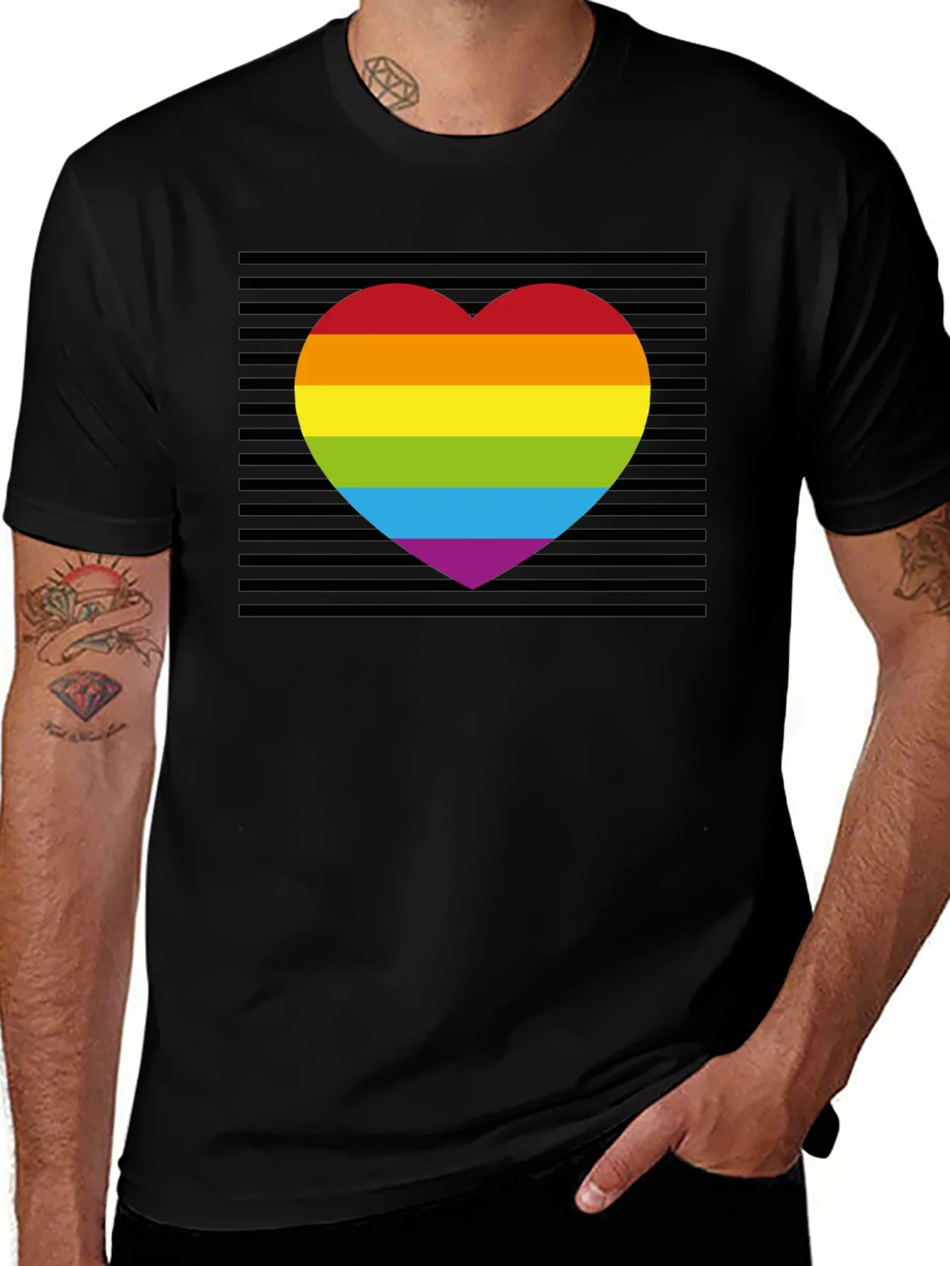 Camiseta Negra Coraz¨®n Orgullo LGBT