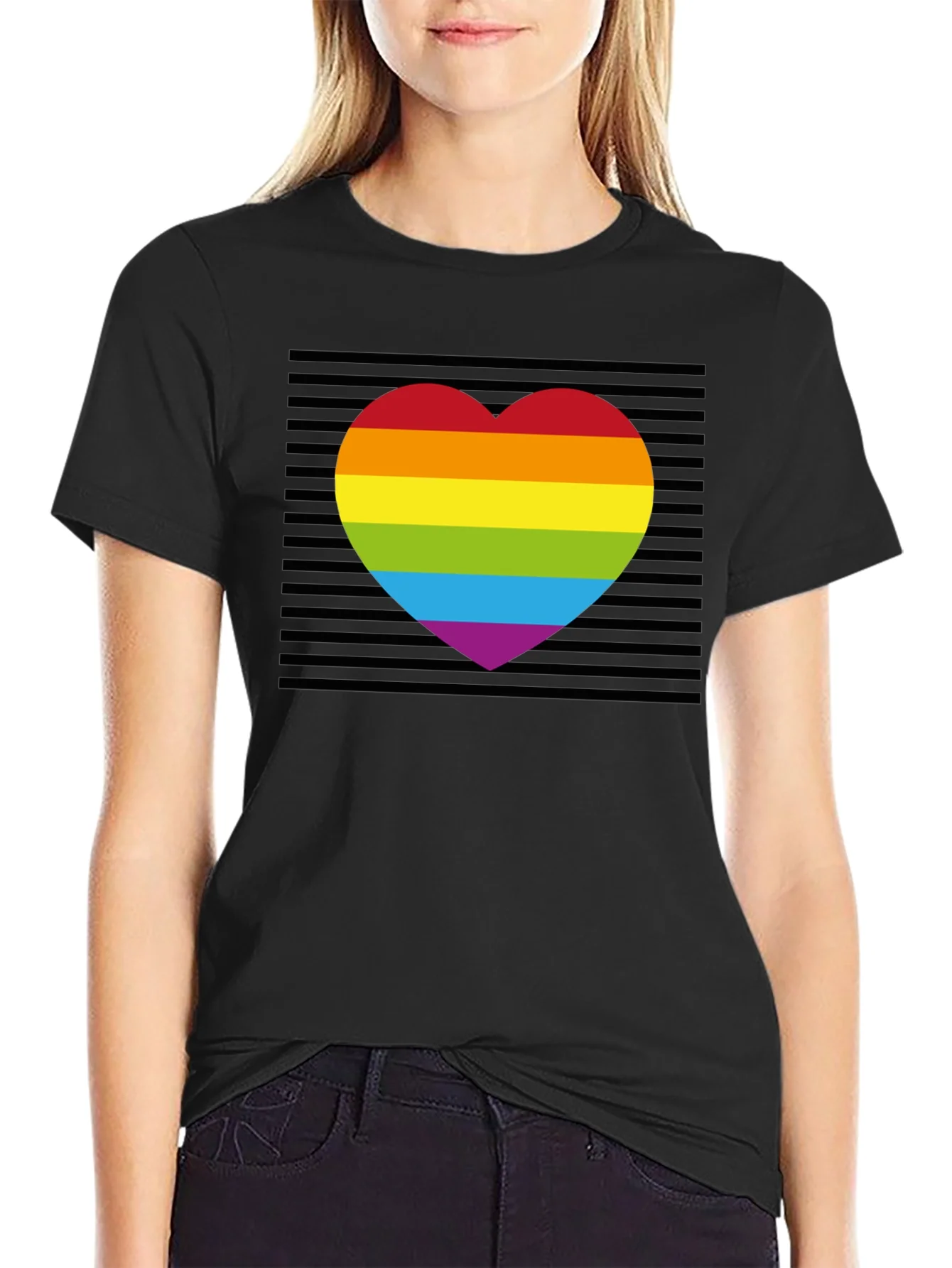 Camiseta Negra Coraz¨®n Orgullo LGBT