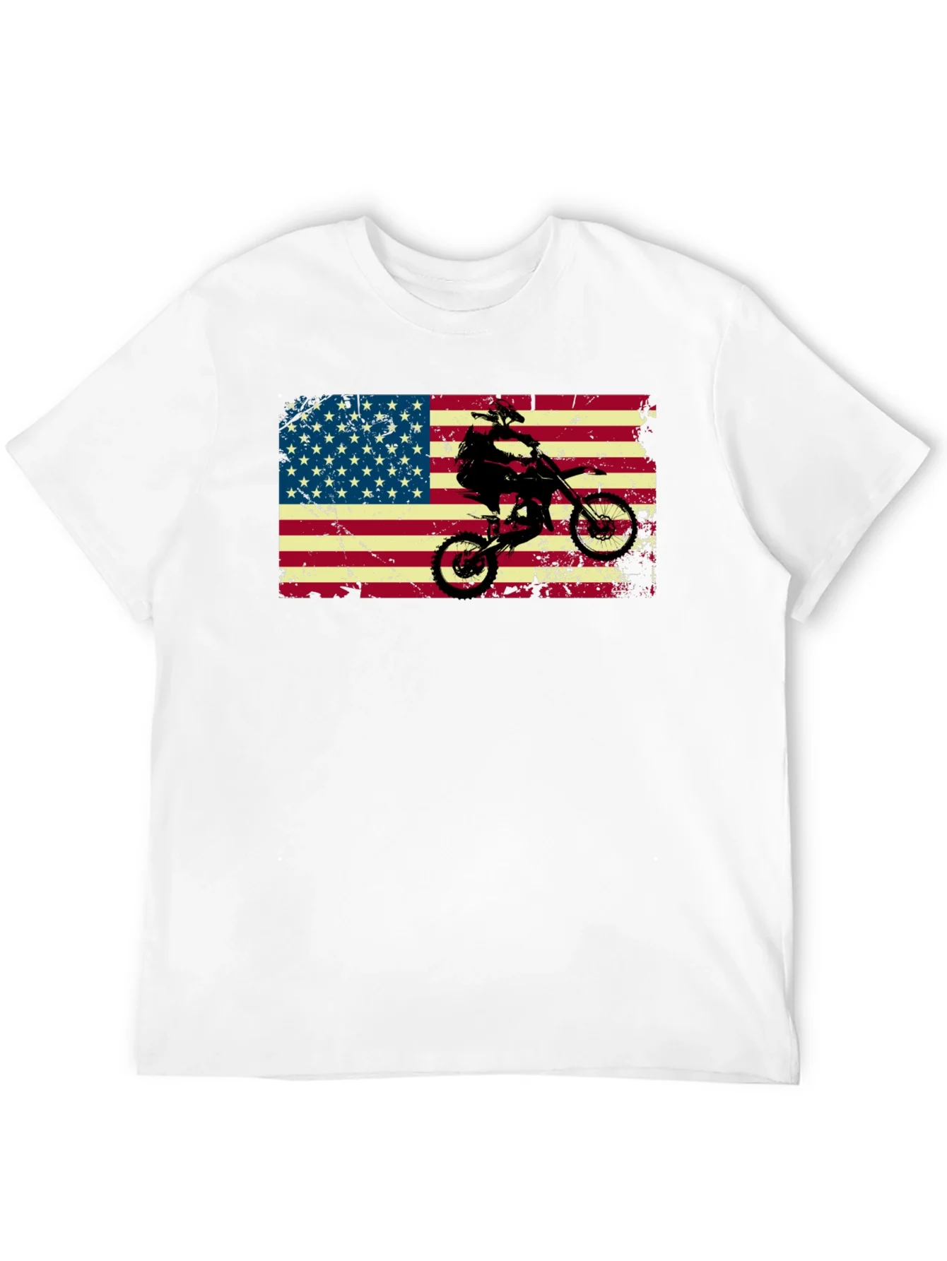 Camiseta Negra con Dise?o Americano y Motocross