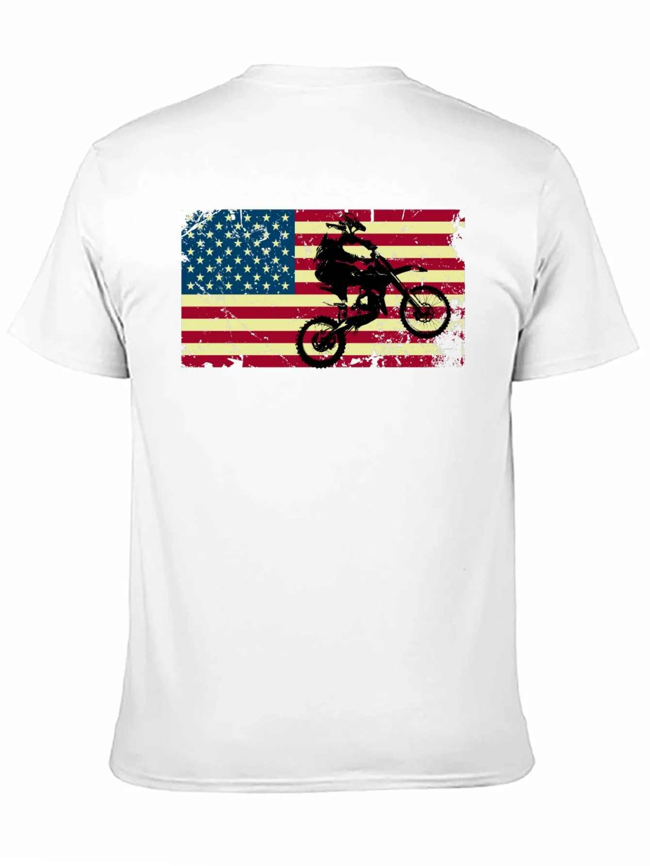 Camiseta Negra con Dise?o Americano y Motocross