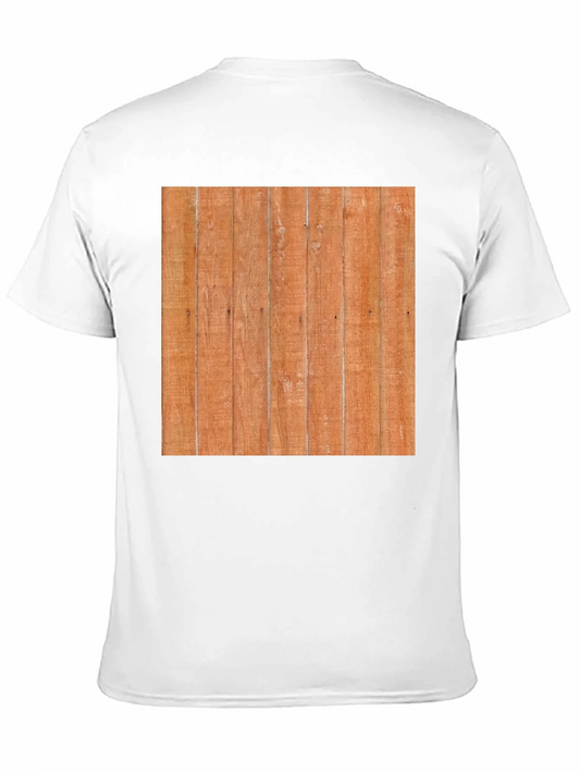 Camiseta Negra con Dise?o de Madera R¨²stica