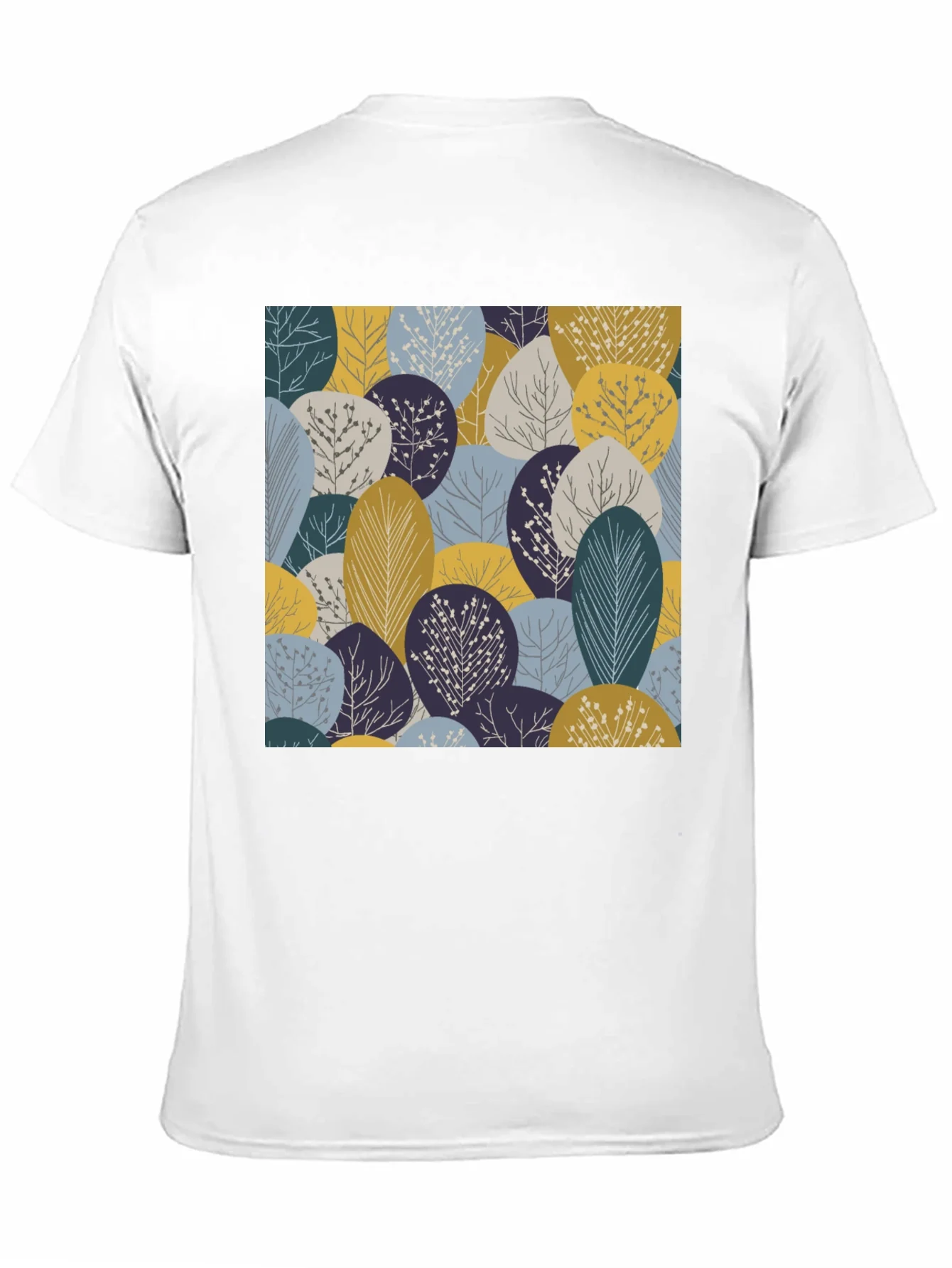Camiseta Negra con Estampado de ¨¢rboles Abstractos