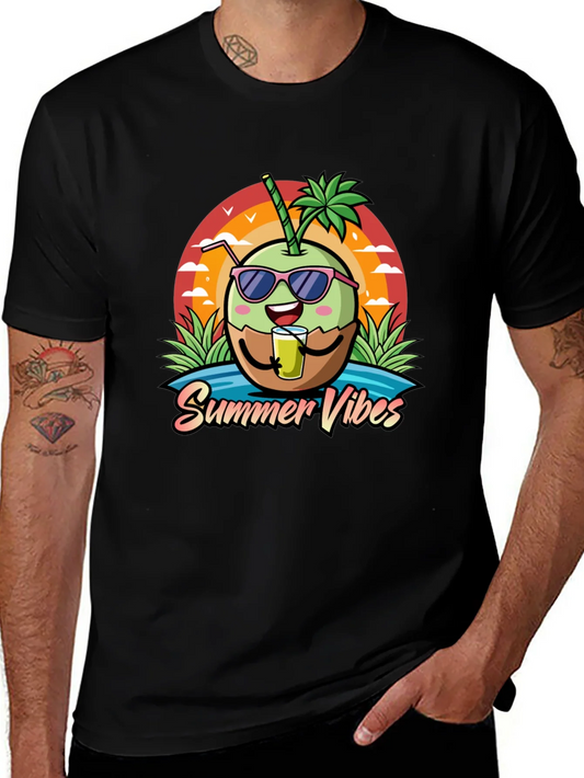 Camiseta Negra con Dise?o de Coco y Summer Vibes