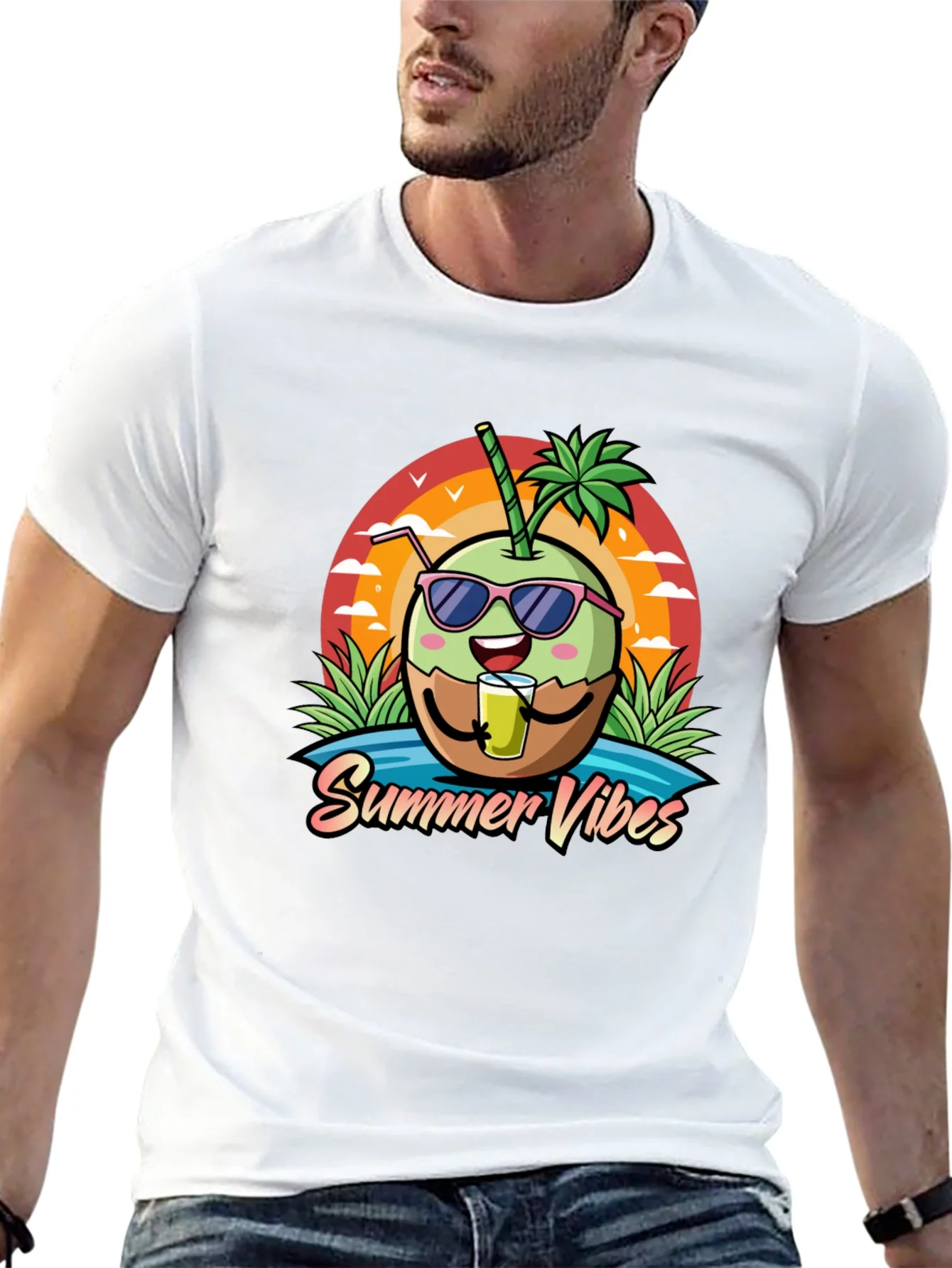 Camiseta Negra con Dise?o de Coco y Summer Vibes
