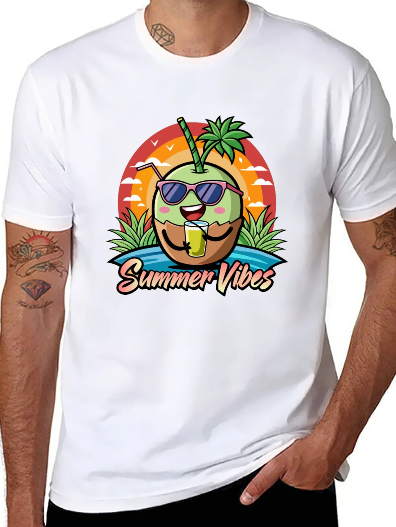 Camiseta Negra con Dise?o de Coco y Summer Vibes