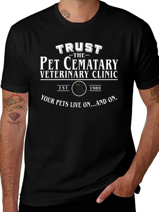 Camiseta Pet Cematary Veterinary Clinic - Negro