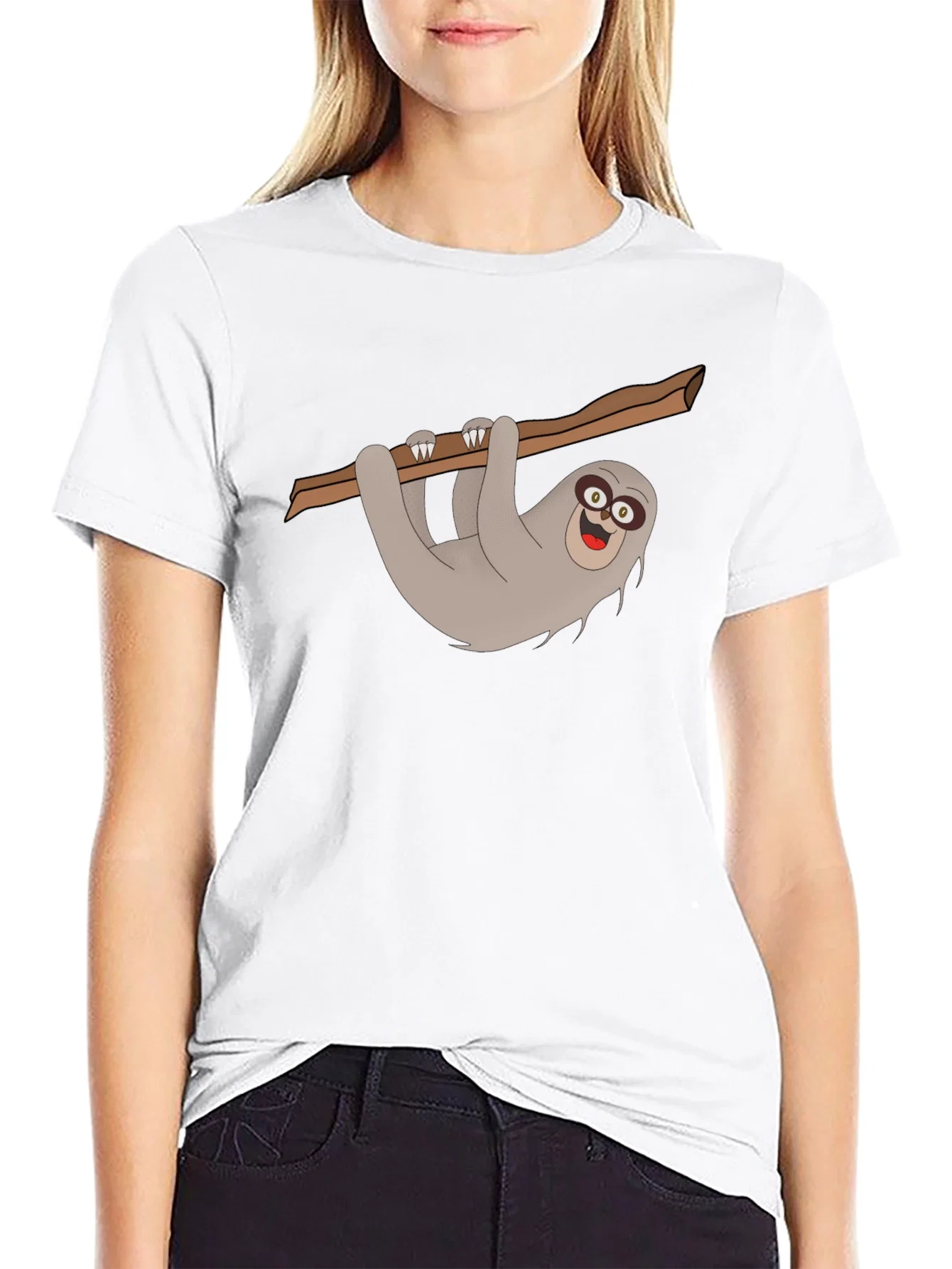 Rebbecca Sloth Graphic Tee - Mens Black Cotton T-Shirt