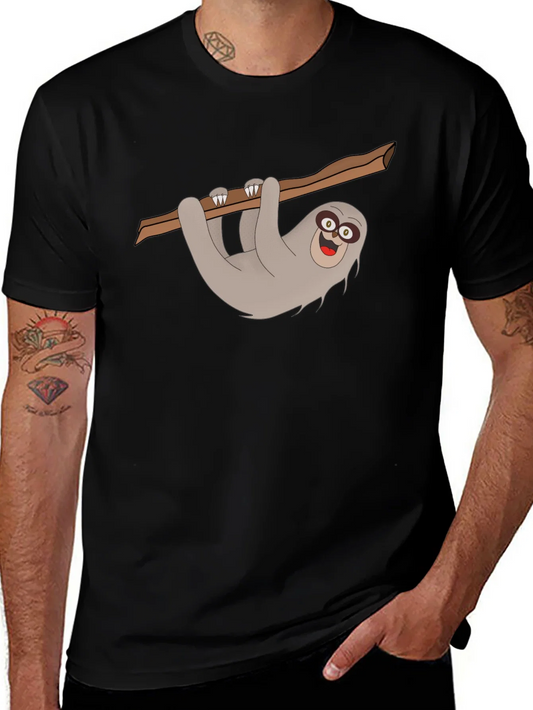 Rebbecca Sloth Graphic Tee - Mens Black Cotton T-Shirt