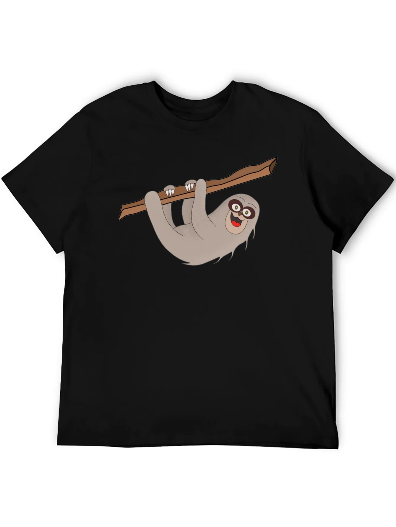 Rebbecca Sloth Graphic Tee - Mens Black Cotton T-Shirt