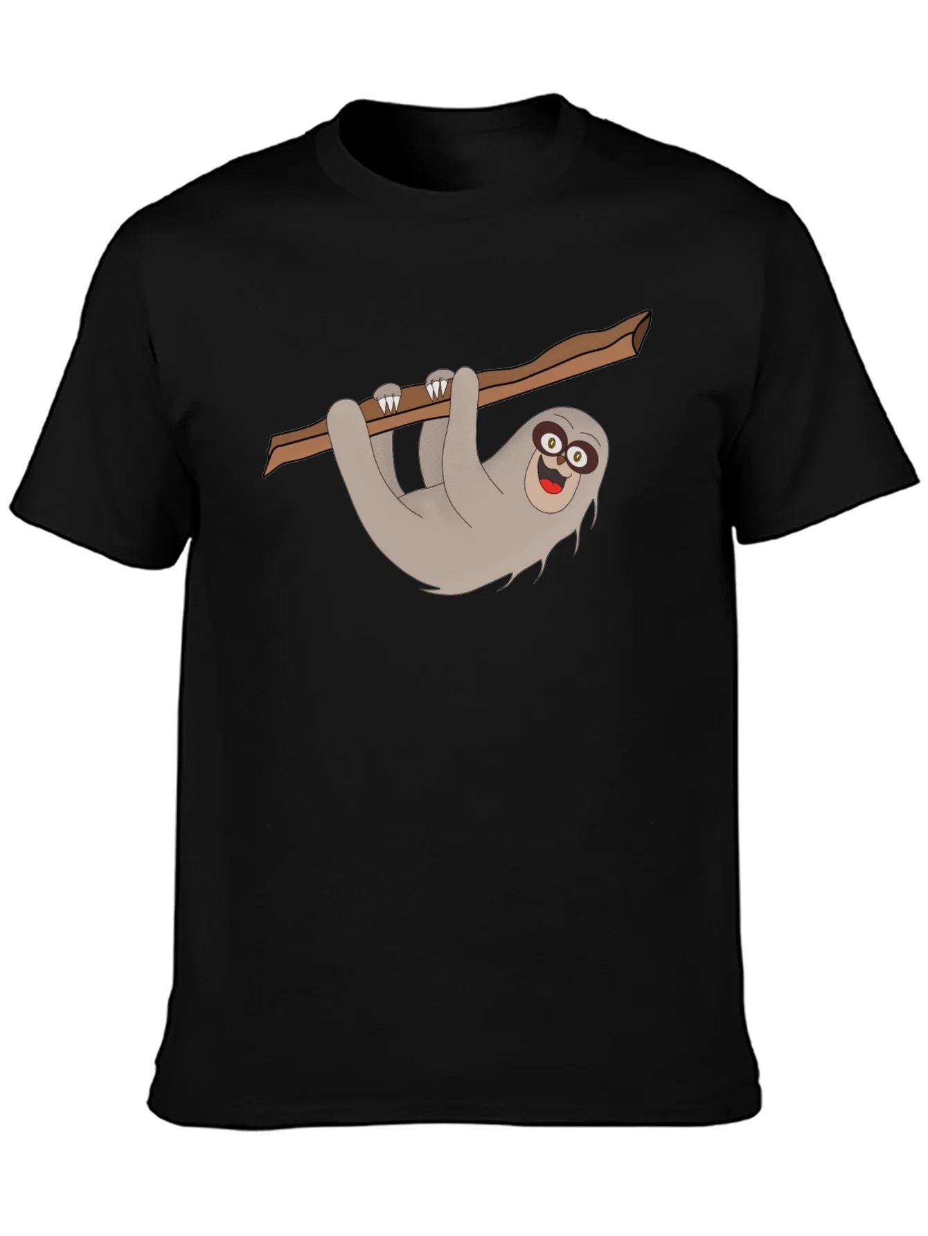 Rebbecca Sloth Graphic Tee - Mens Black Cotton T-Shirt