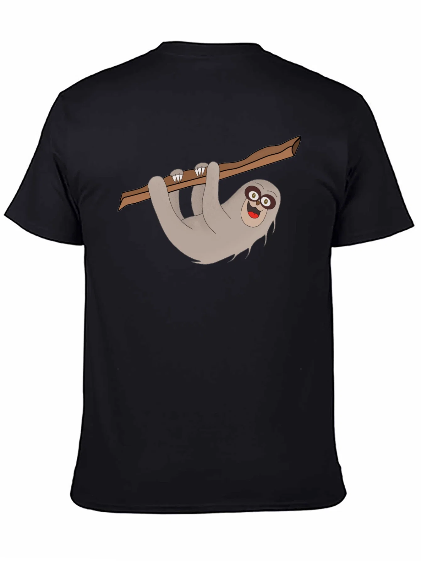 Rebbecca Sloth Graphic Tee - Mens Black Cotton T-Shirt