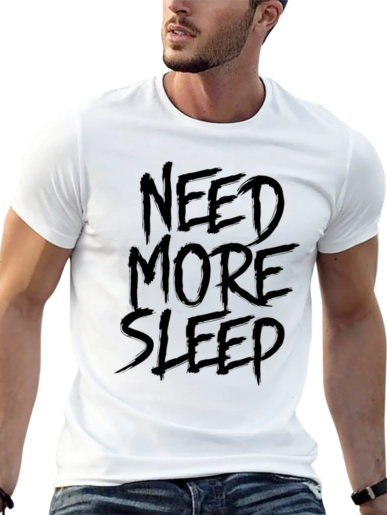 Rebbecca Need More Sleep Black Graphic T-Shirt