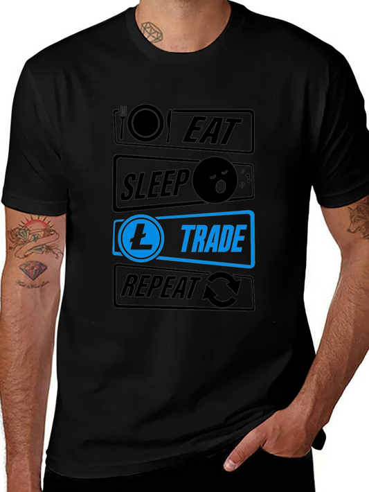 Rebbecca Eat Sleep Trade Repeat T-Shirt - Crypto Trader Tee