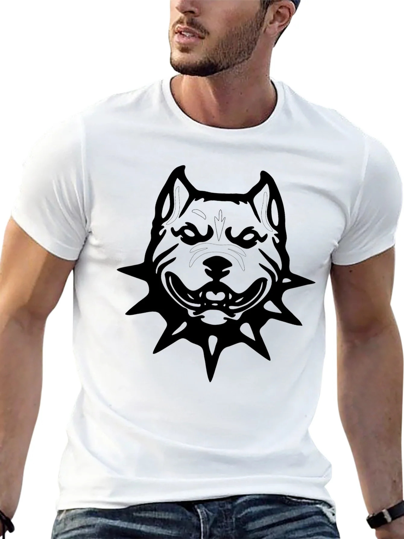 Rebbecca Mens Black Pitbull Graphic T-Shirt
