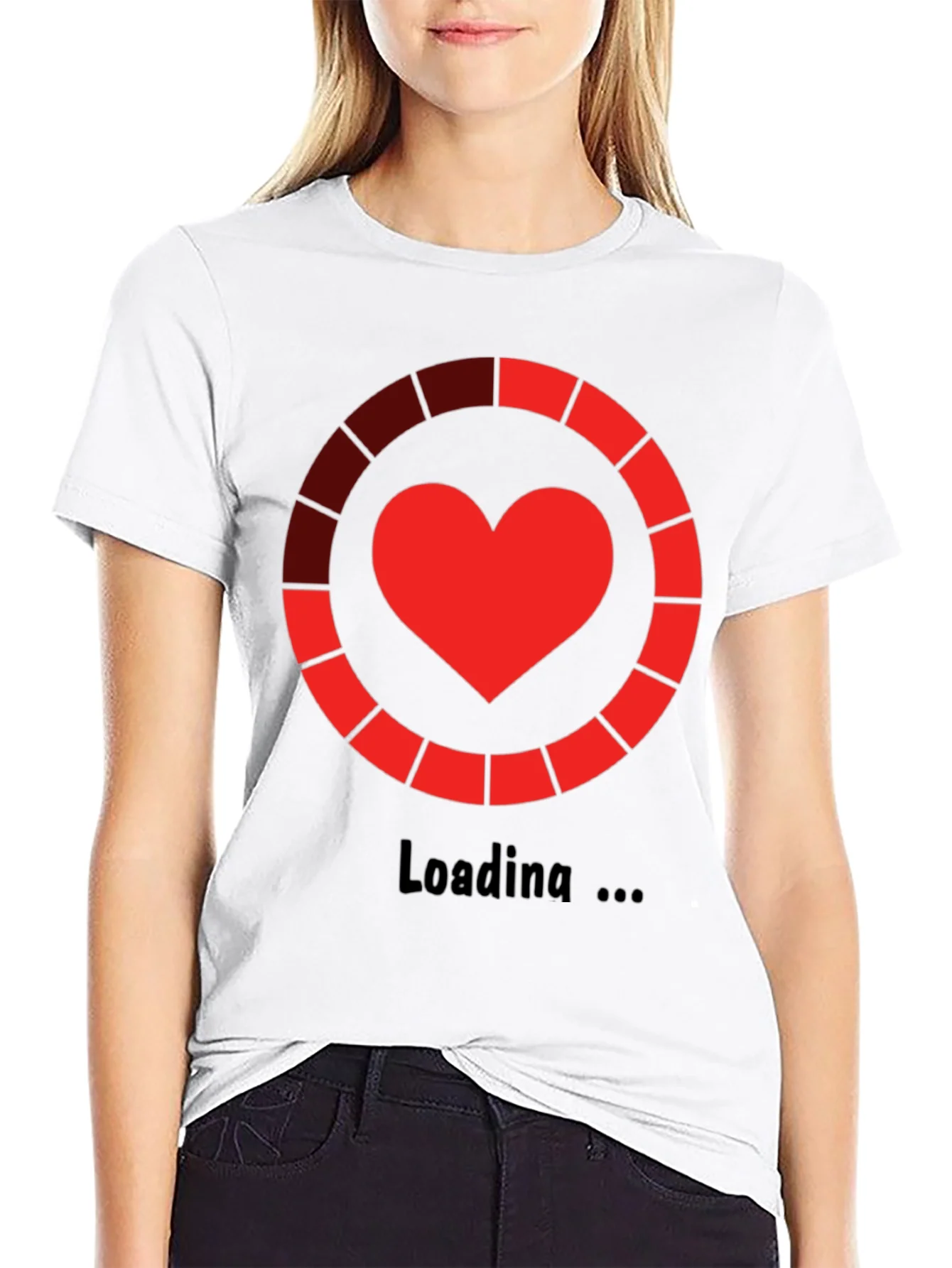 Rebbecca Heart Loading Black T-Shirt - Geeky Graphic Tee