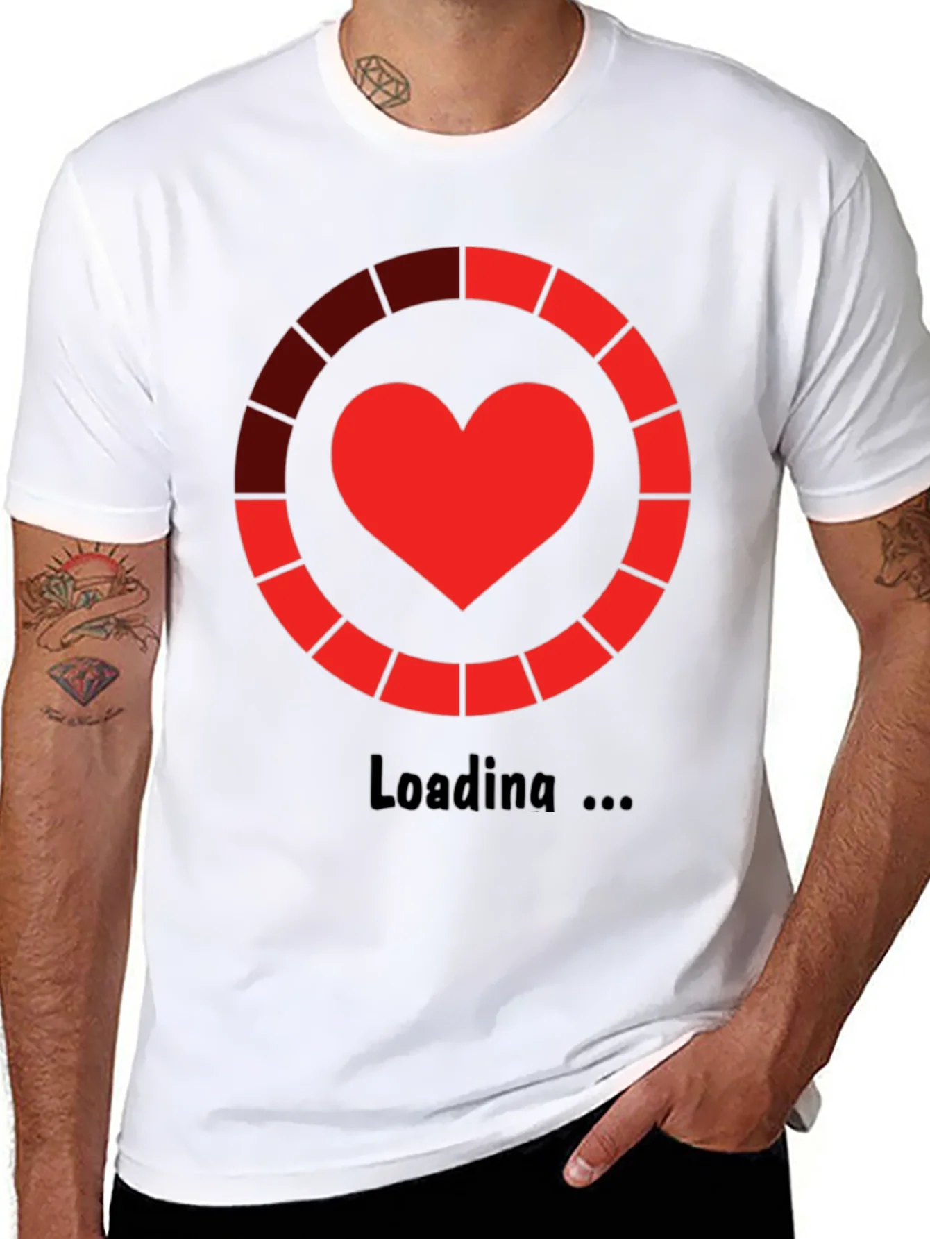 Rebbecca Heart Loading Black T-Shirt - Geeky Graphic Tee
