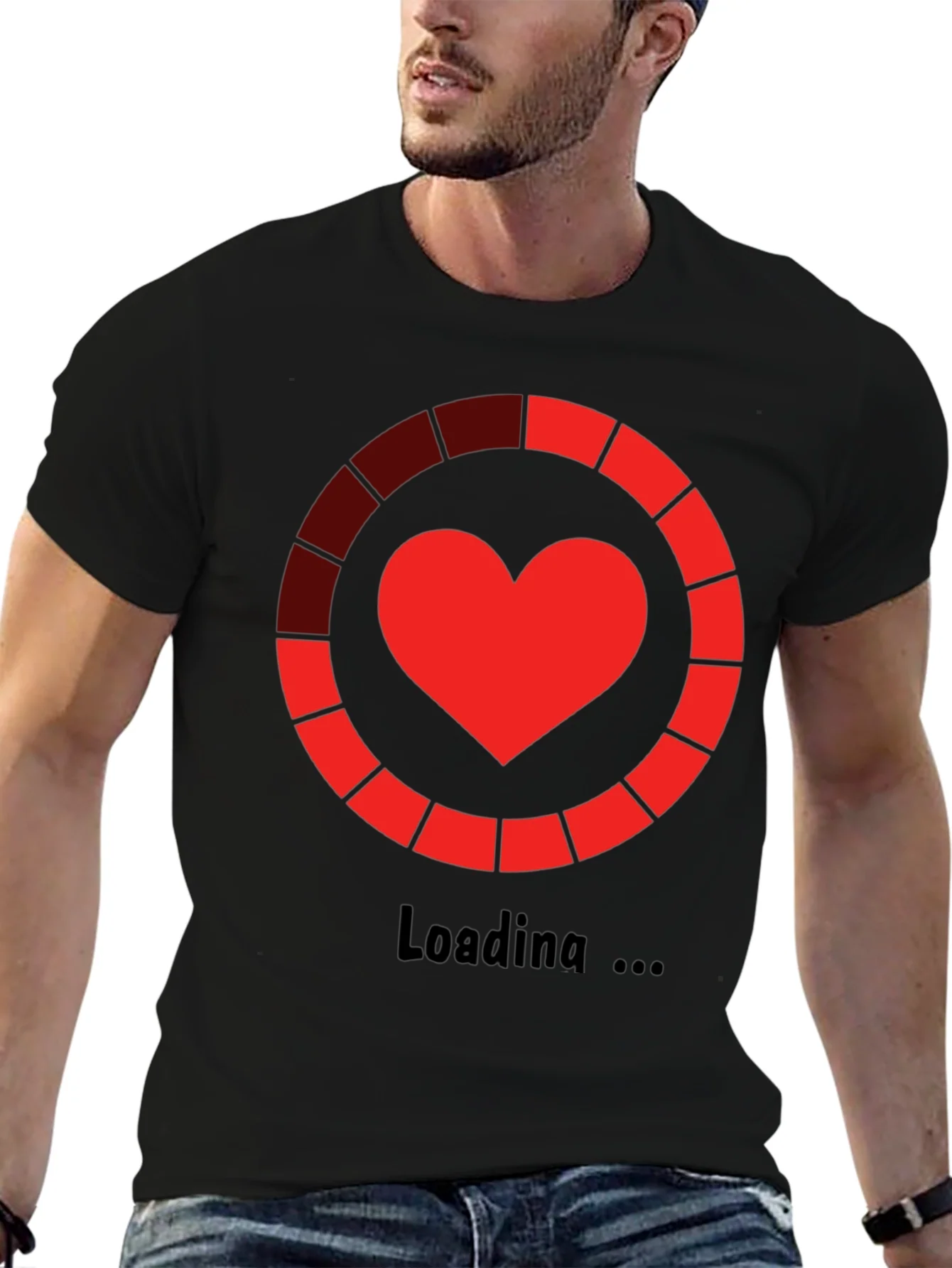 Rebbecca Heart Loading Black T-Shirt - Geeky Graphic Tee