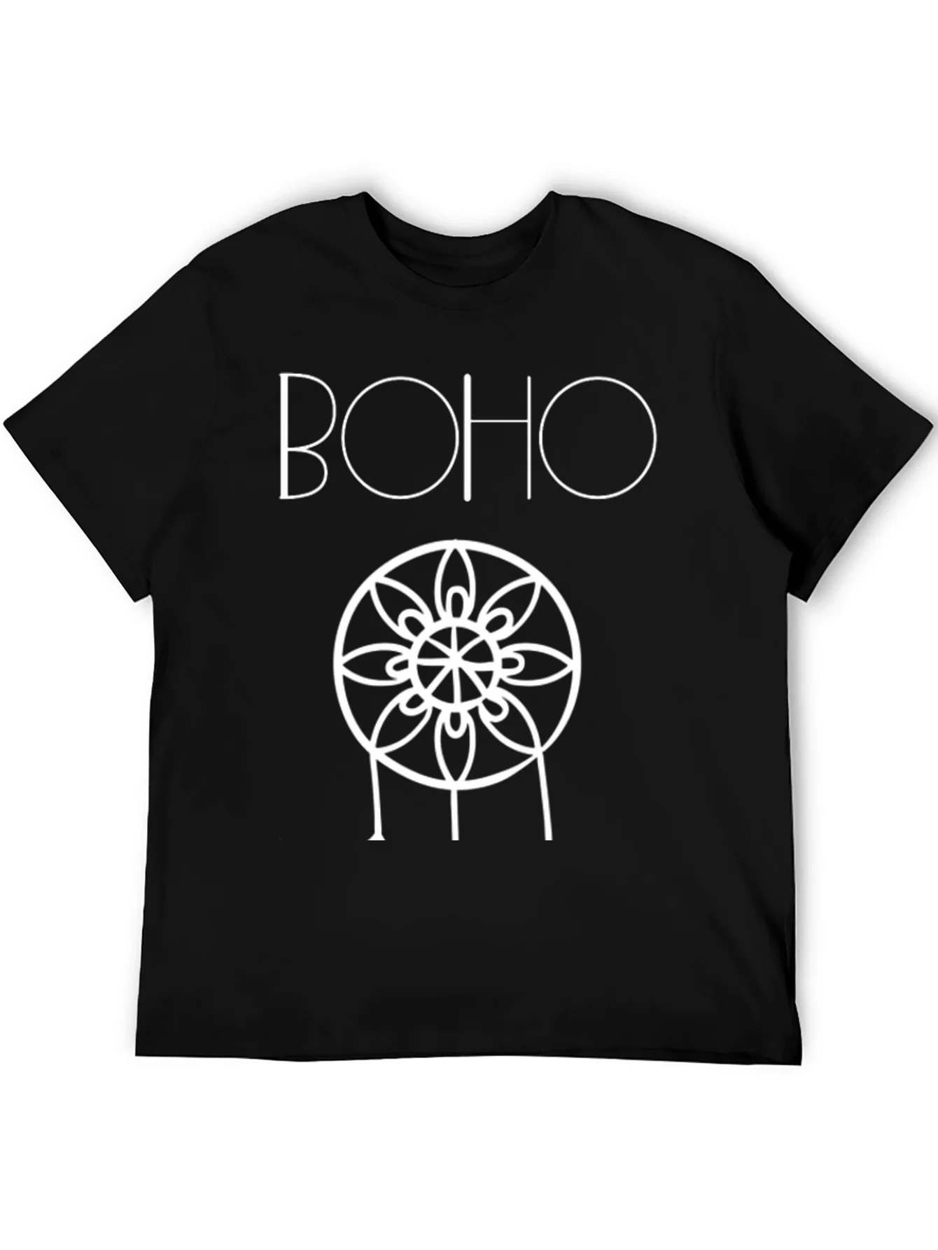 Camiseta Negra Boho Estilo Mandala