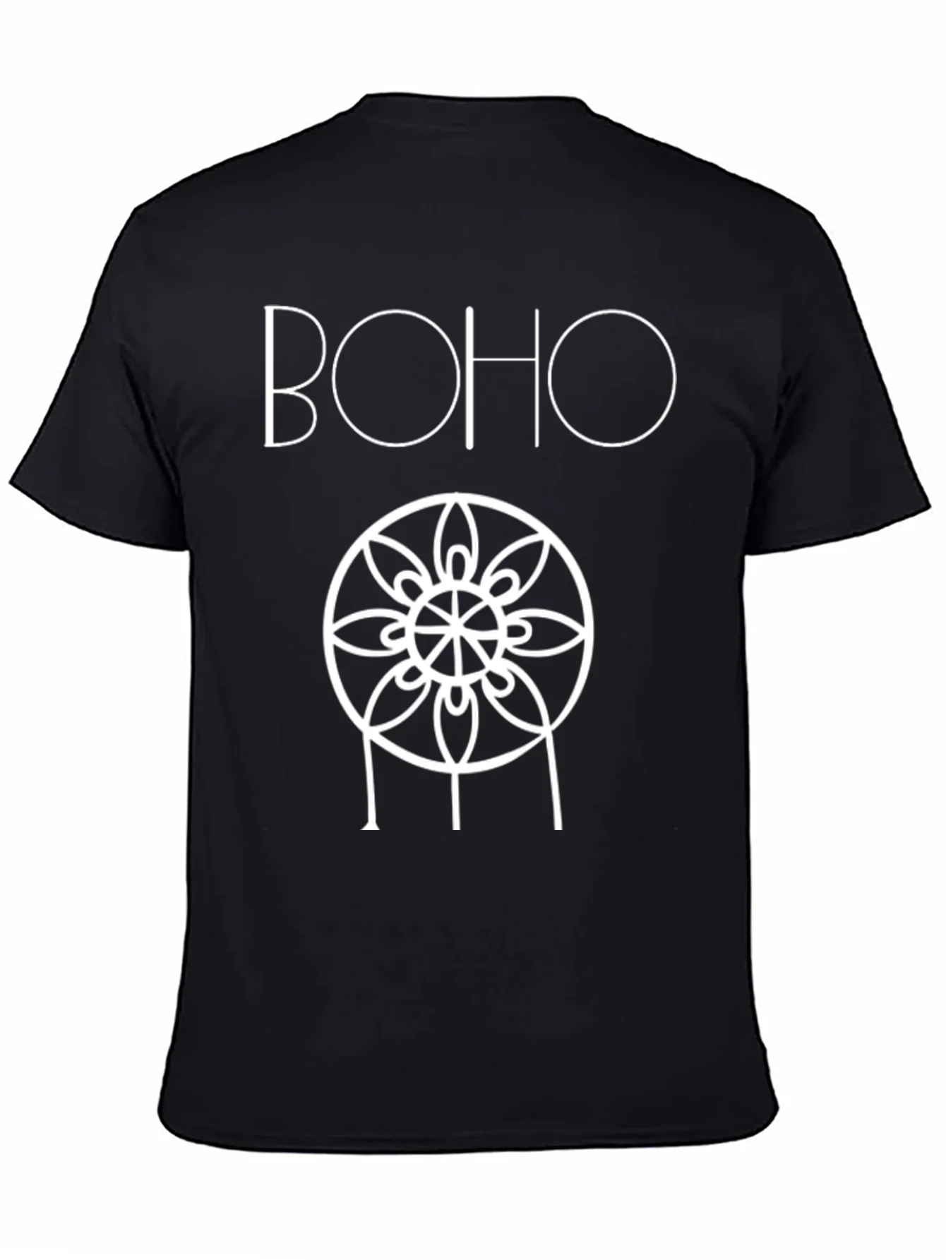 Camiseta Negra Boho Estilo Mandala