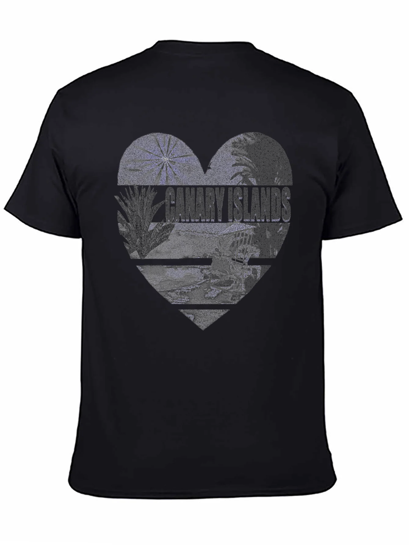Camiseta Negra Islas Canarias Dise?o Coraz¨®n