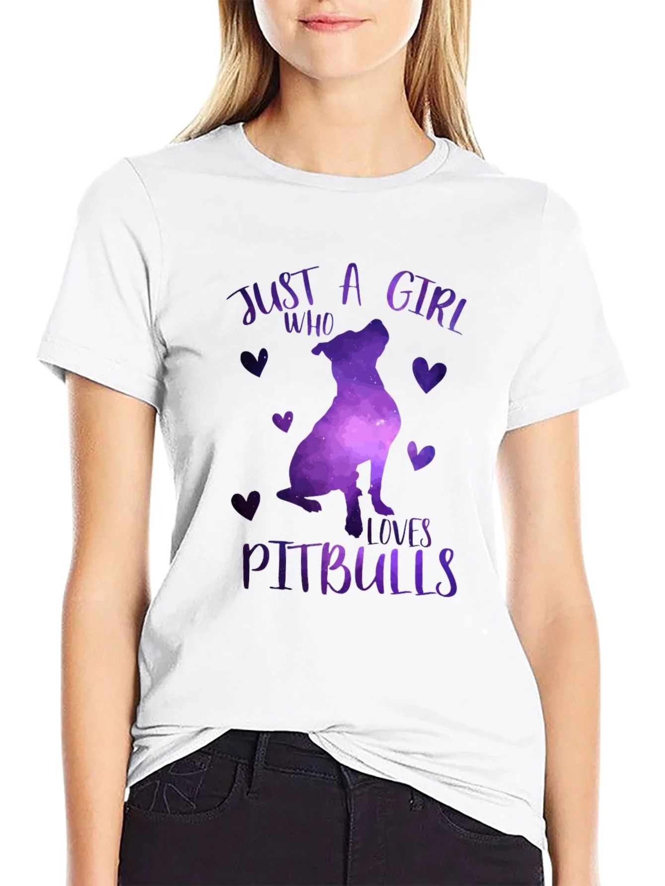Rebbecca Just A Girl Who Loves Pitbulls T-Shirt