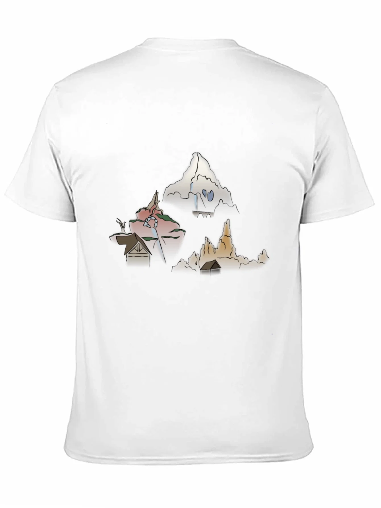 Rebbecca Mens Graphic Tee - Cartoon Landscape Print