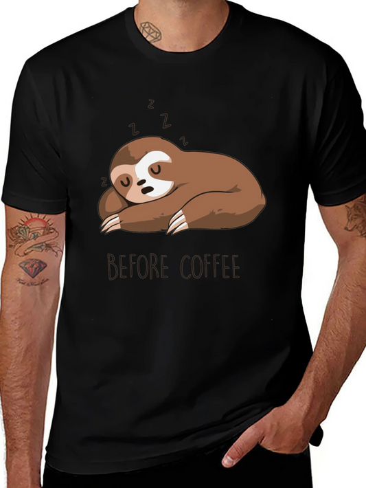 Camiseta Hombre Perezoso Dormil¨®n - Antes del Caf¨¦