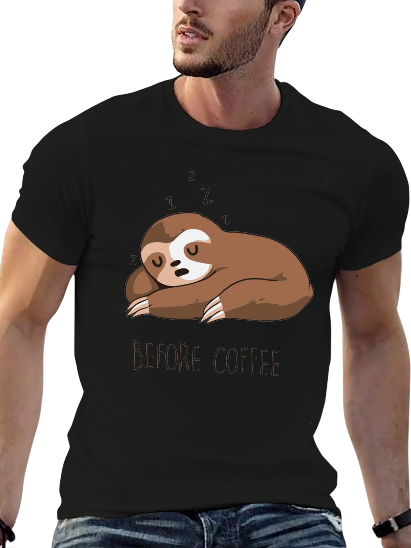 Camiseta Hombre Perezoso Dormil¨®n - Antes del Caf¨¦