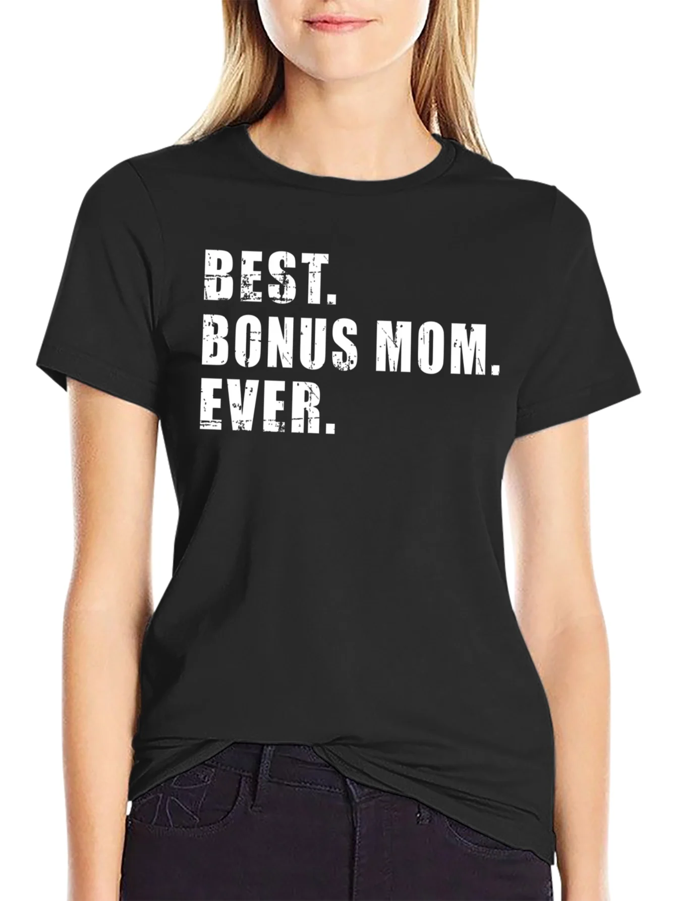 Camiseta Negra Best Bonus Mom Ever
