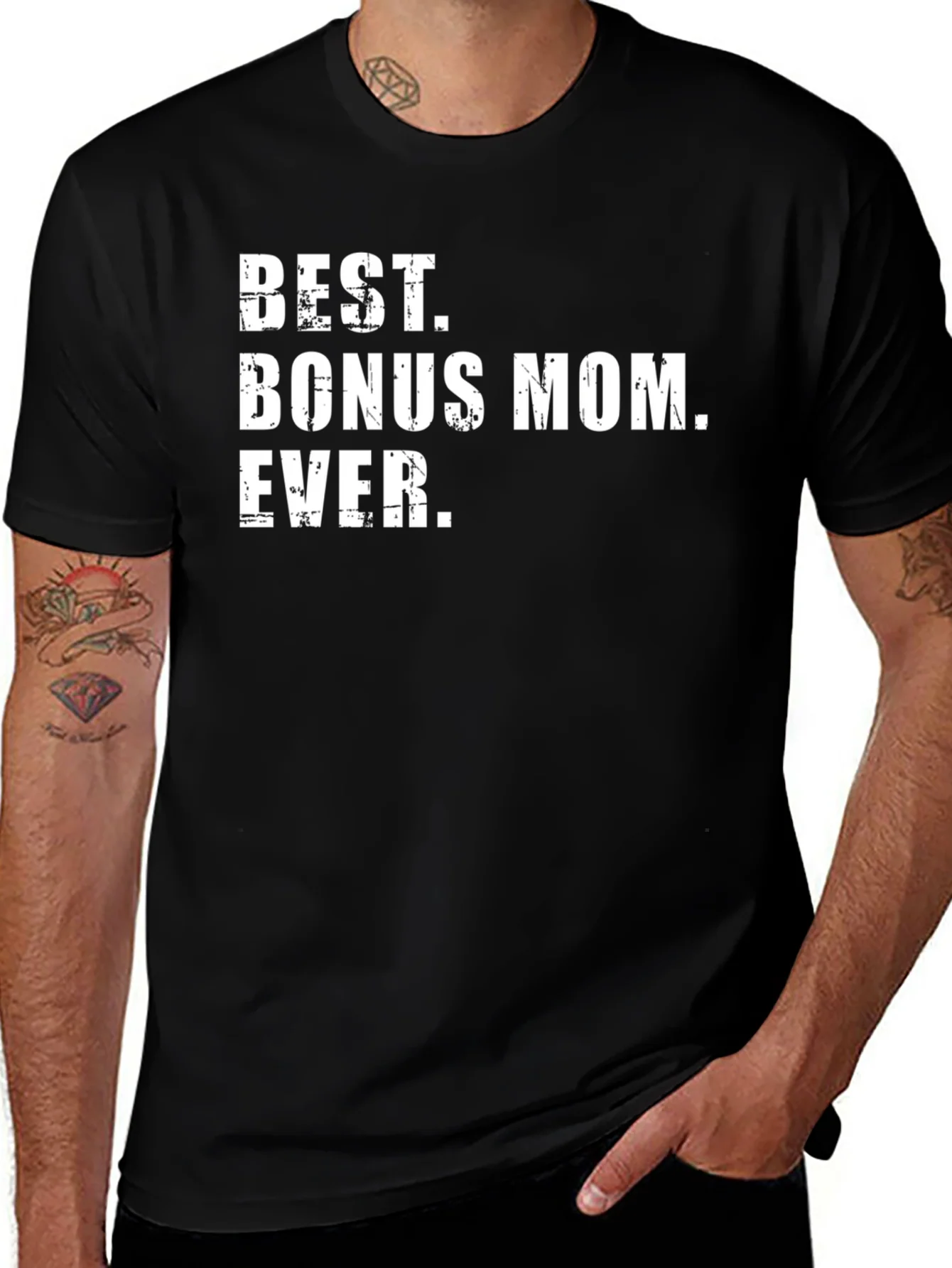 Camiseta Negra Best Bonus Mom Ever