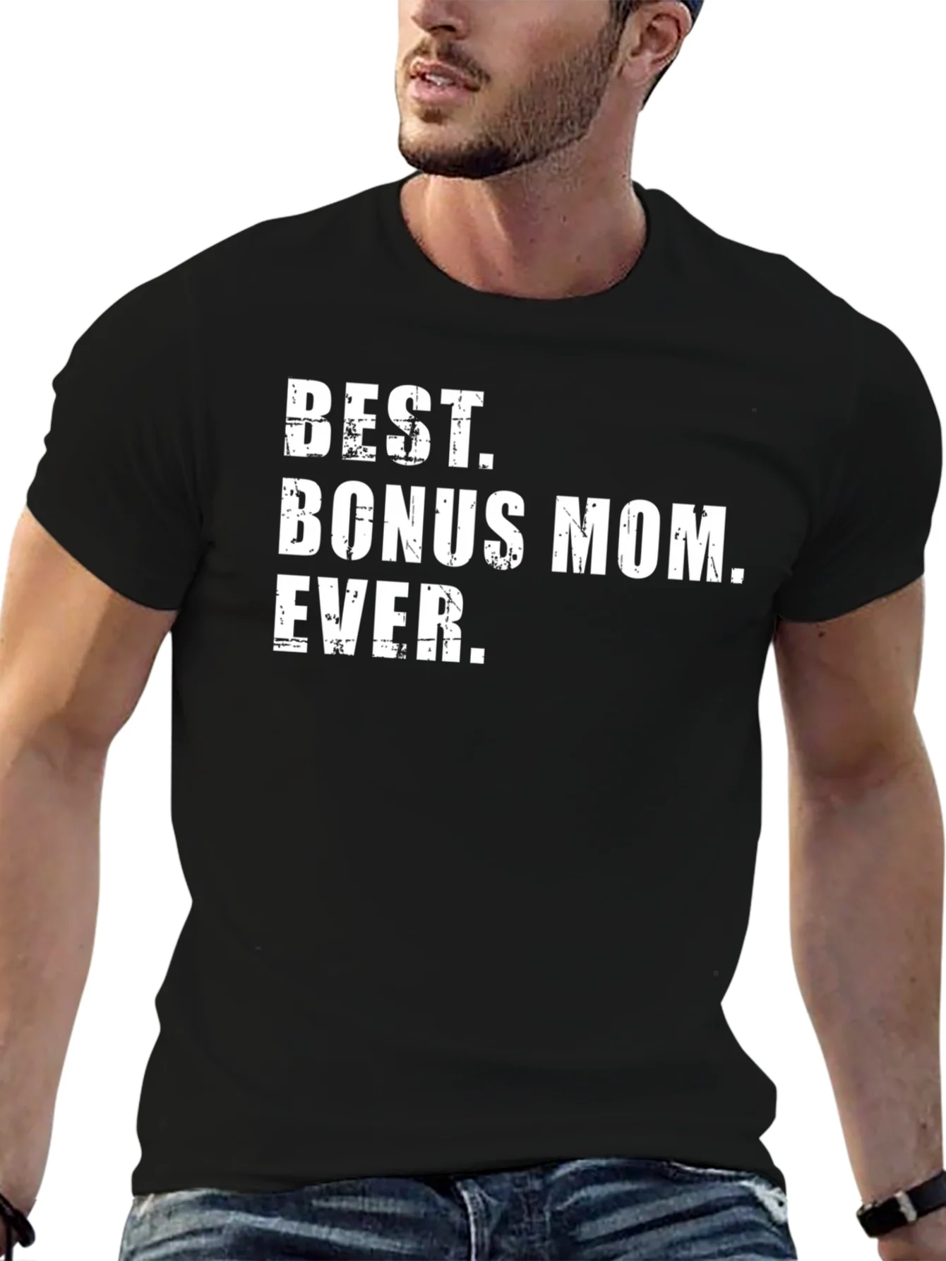 Camiseta Negra Best Bonus Mom Ever