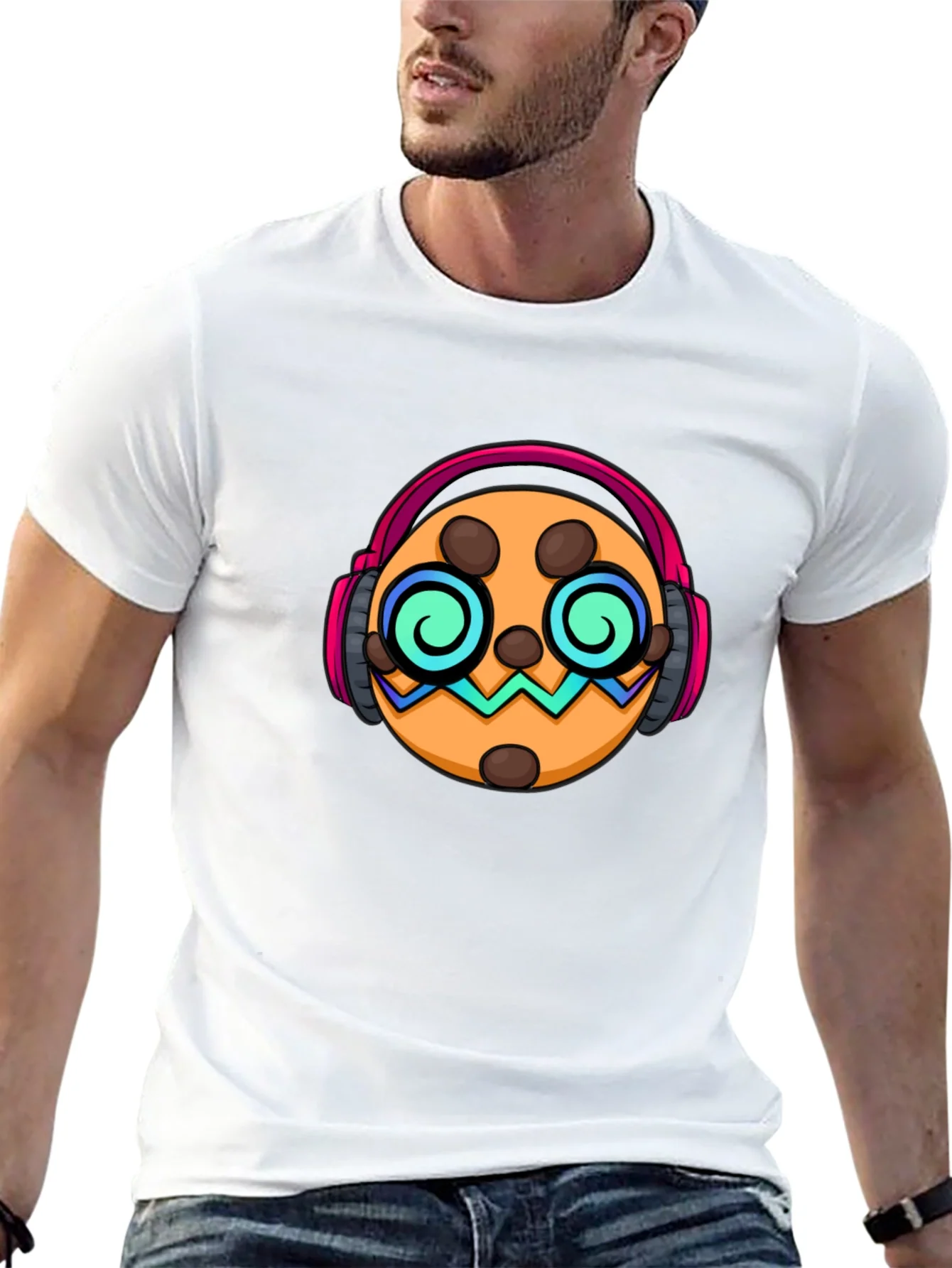 Rebbecca Funky Cookie Graphic Tee - Cool Headphones Design