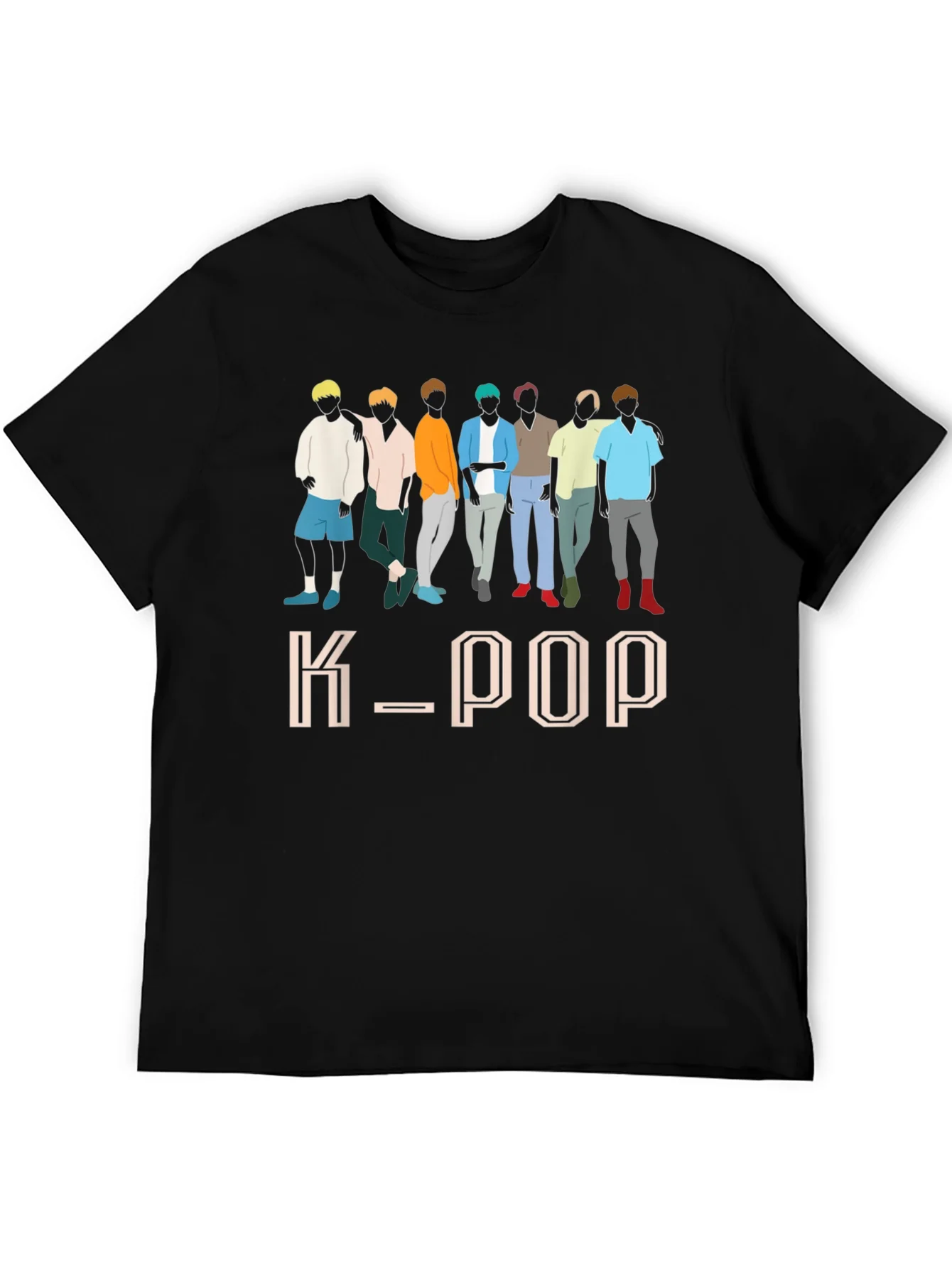 Camiseta K-POP Estampada para Hombre