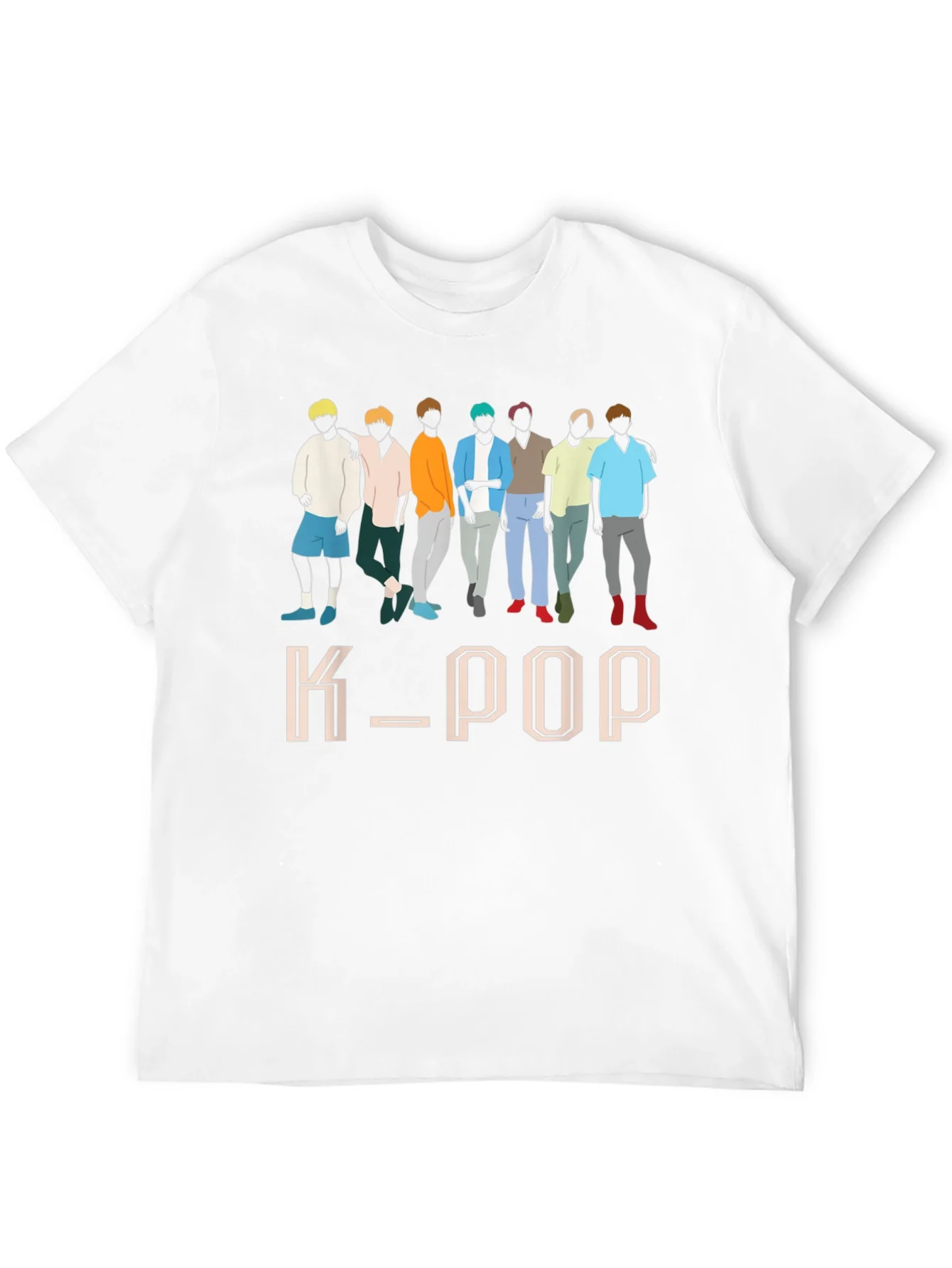Camiseta K-POP Estampada para Hombre