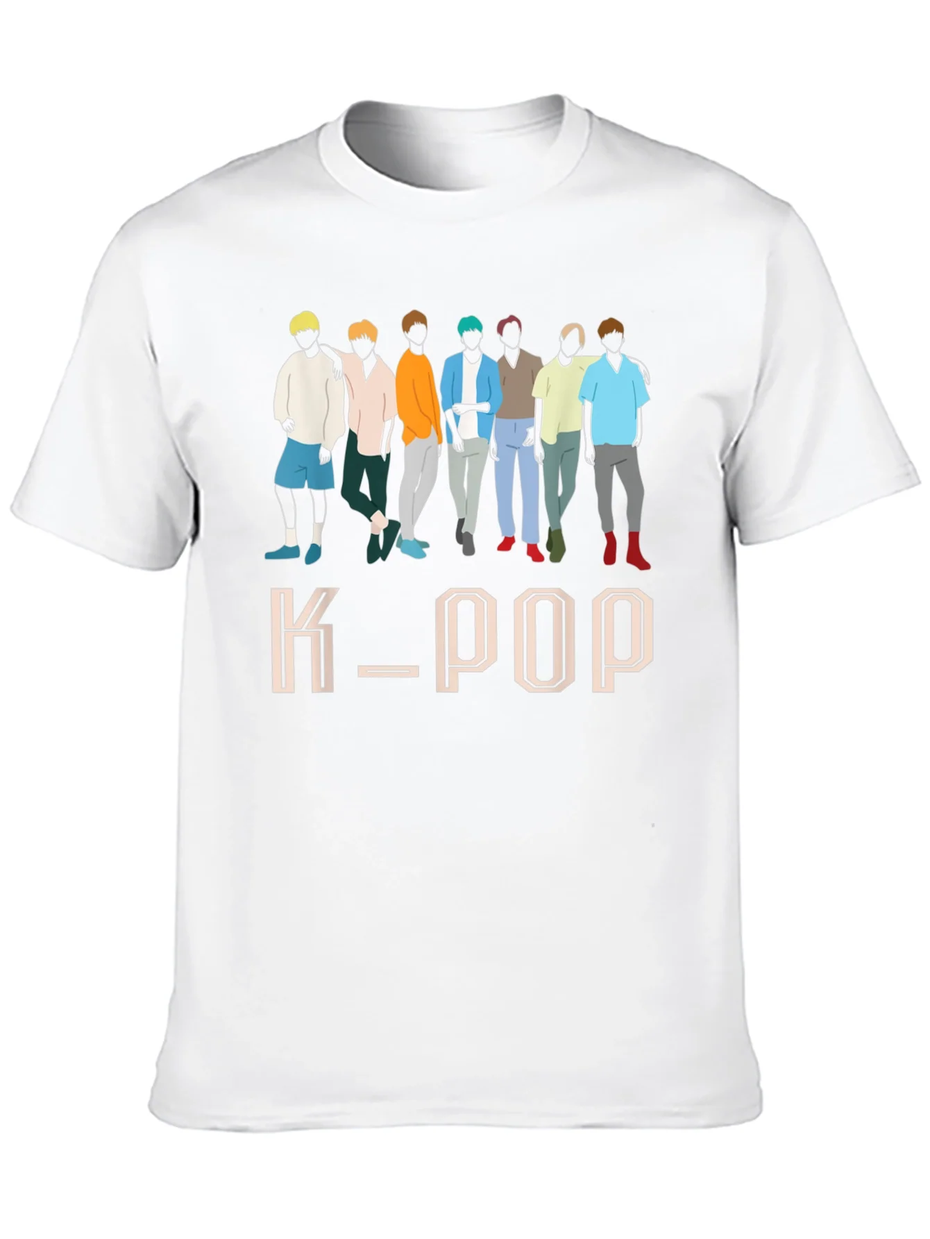Camiseta K-POP Estampada para Hombre