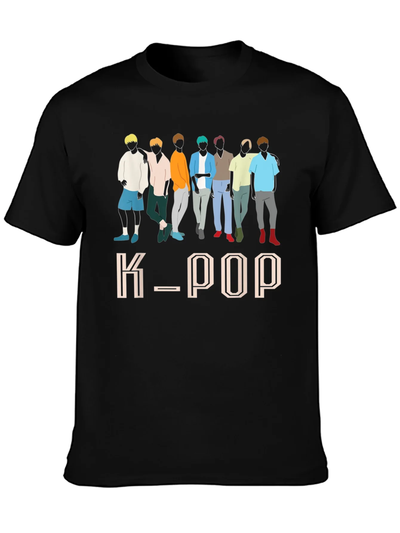 Camiseta K-POP Estampada para Hombre