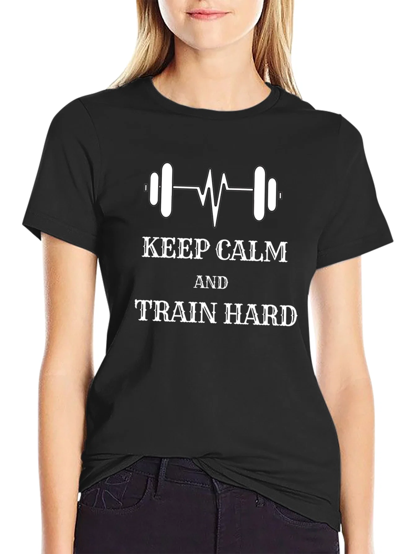 Rebbecca Keep Calm Train Hard Gym T-Shirt