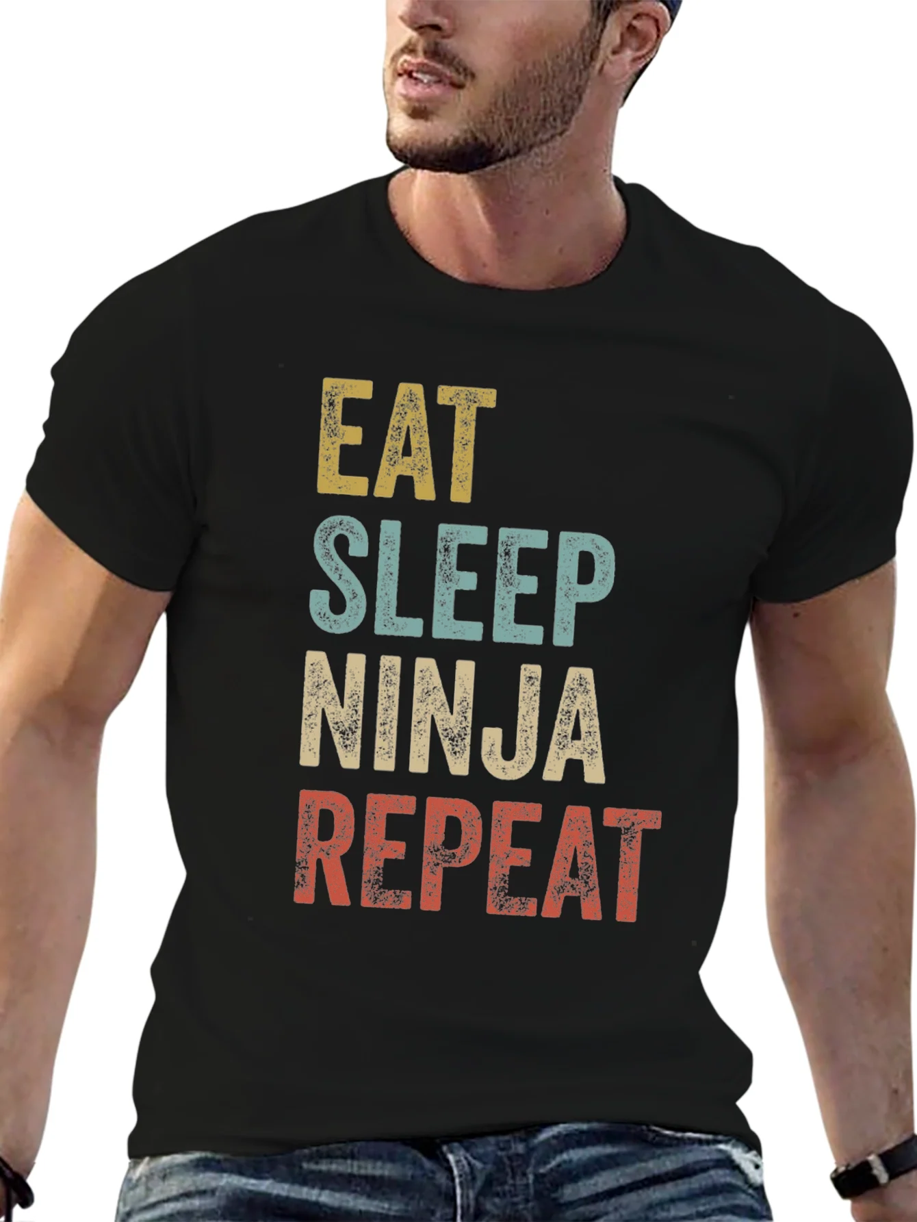 Camiseta Ninja: Come Duerme Lucha Repite