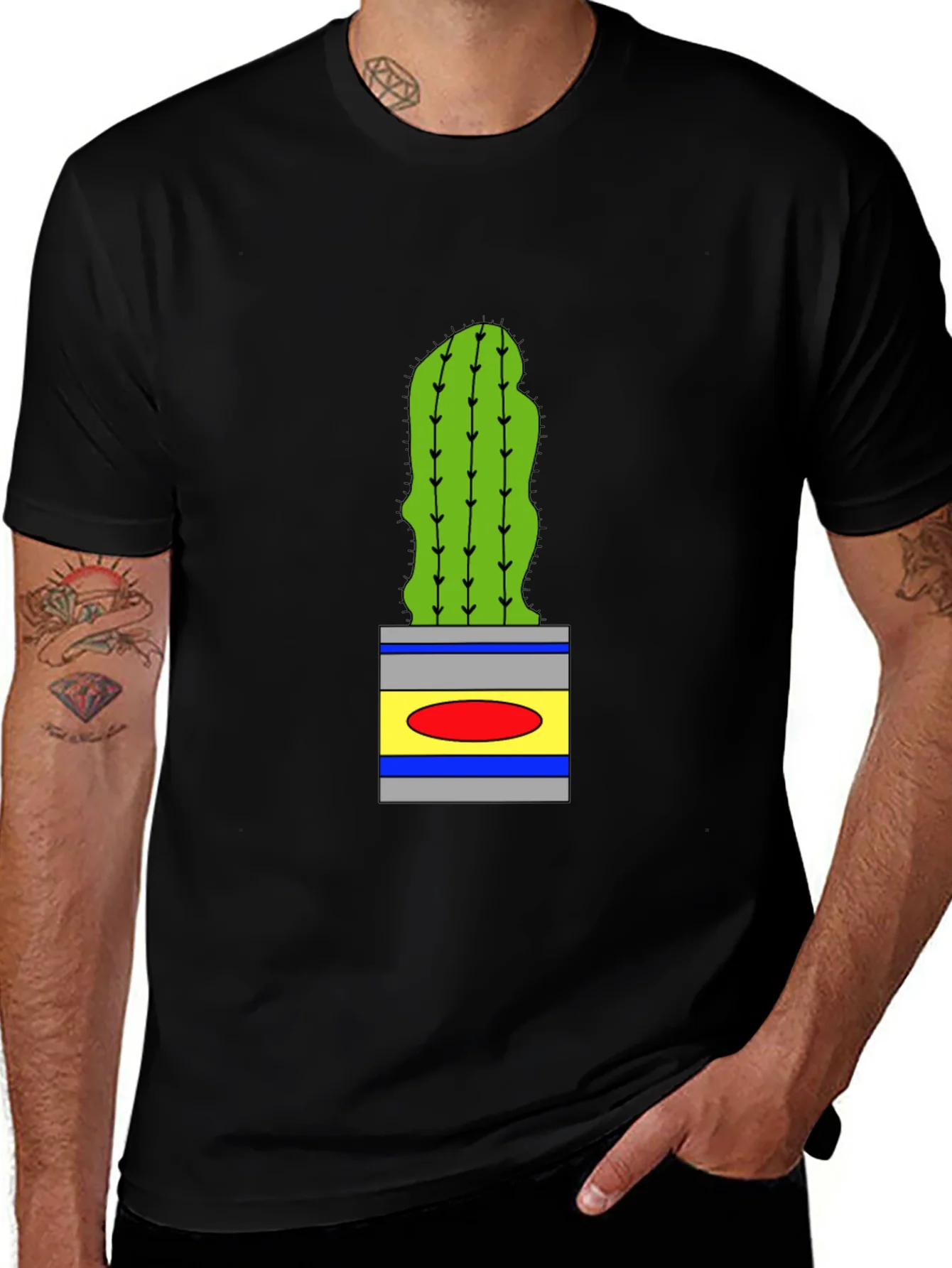 Rebbecca Cactus in Pot Graphic Tee - Black