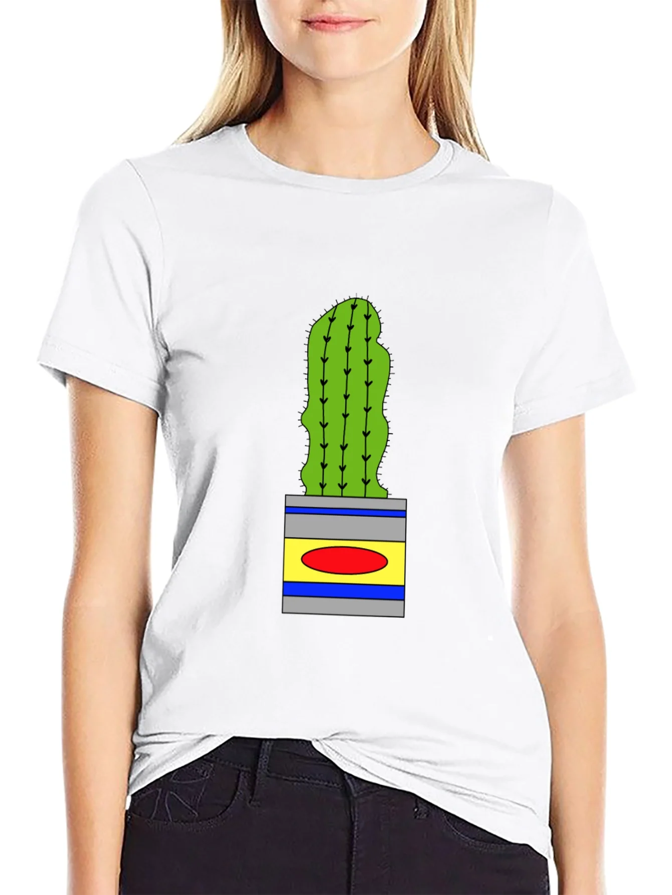 Rebbecca Cactus in Pot Graphic Tee - Black
