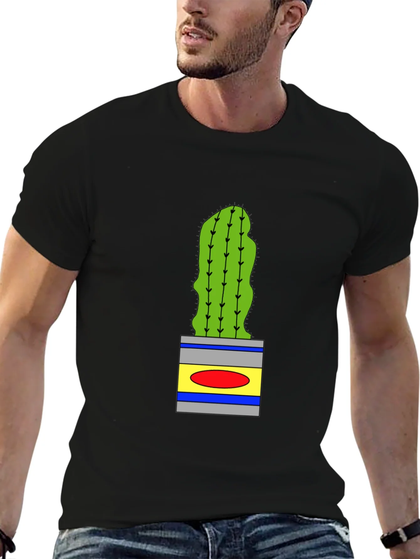 Rebbecca Cactus in Pot Graphic Tee - Black