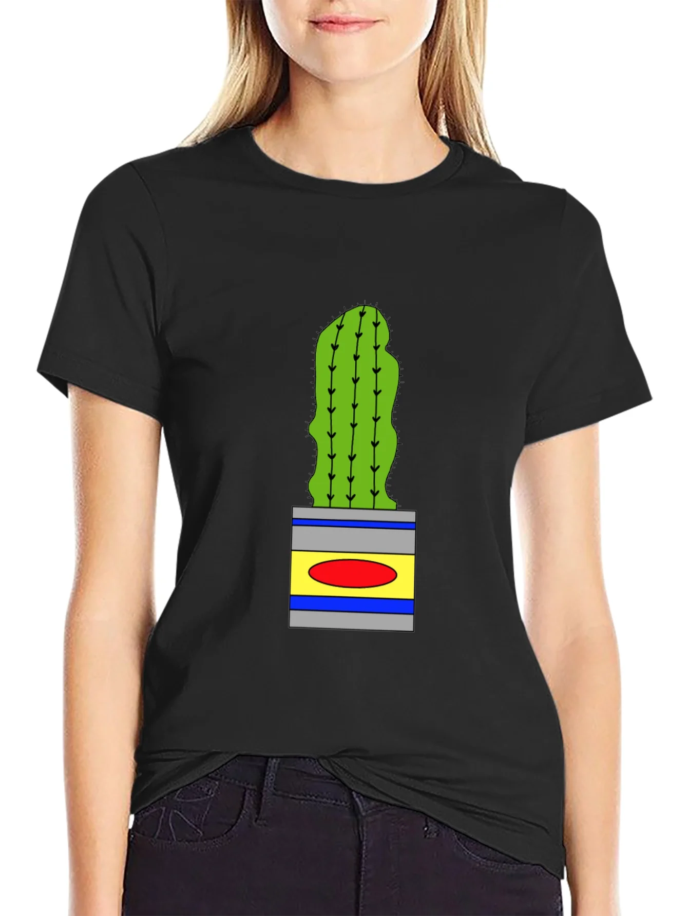 Rebbecca Cactus in Pot Graphic Tee - Black