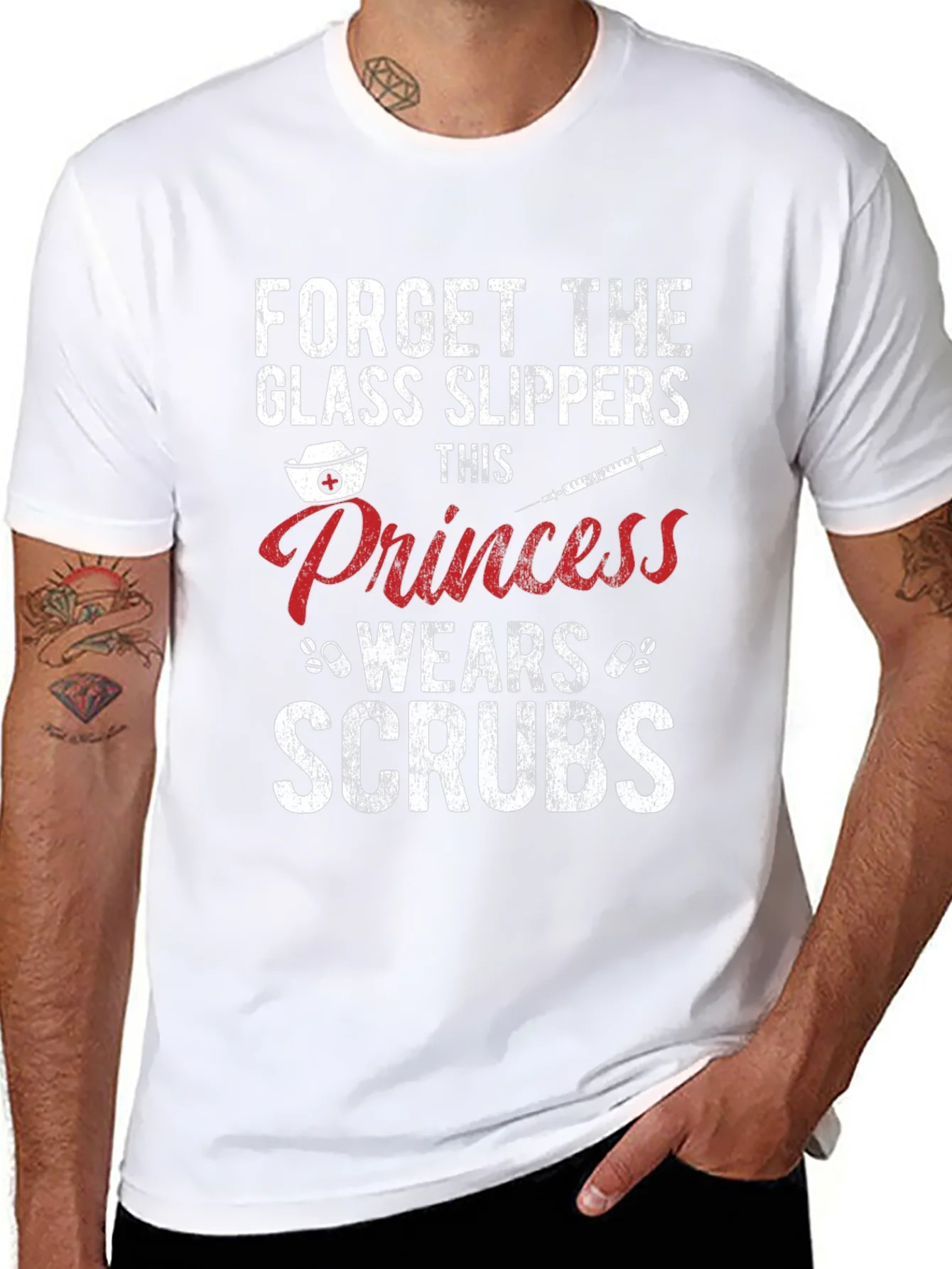 Rebbecca Forget Glass Slippers Princess Wears Scrubs T-Shirt