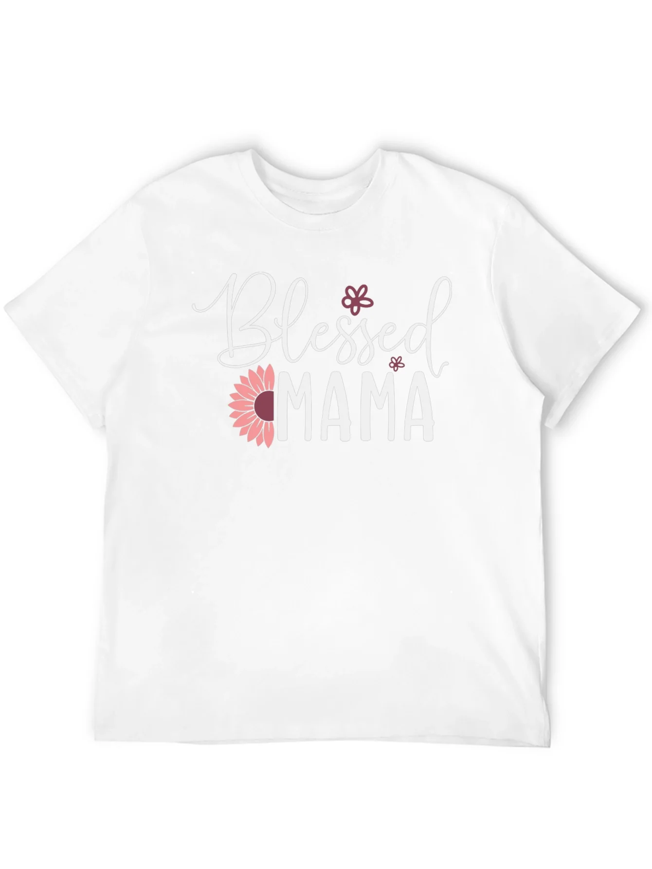 Camiseta Negra Blessed Mama con Dise?o Floral