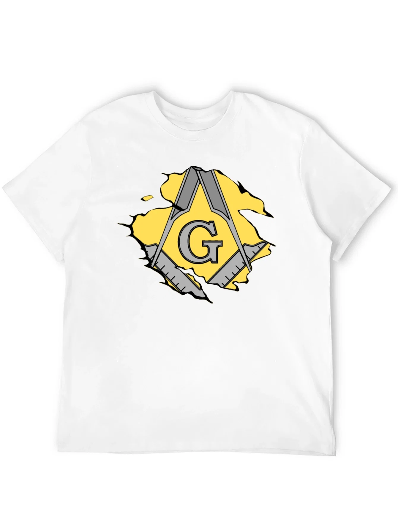 Rebbecca Masonic Square & Compasses Mens Black T-Shirt