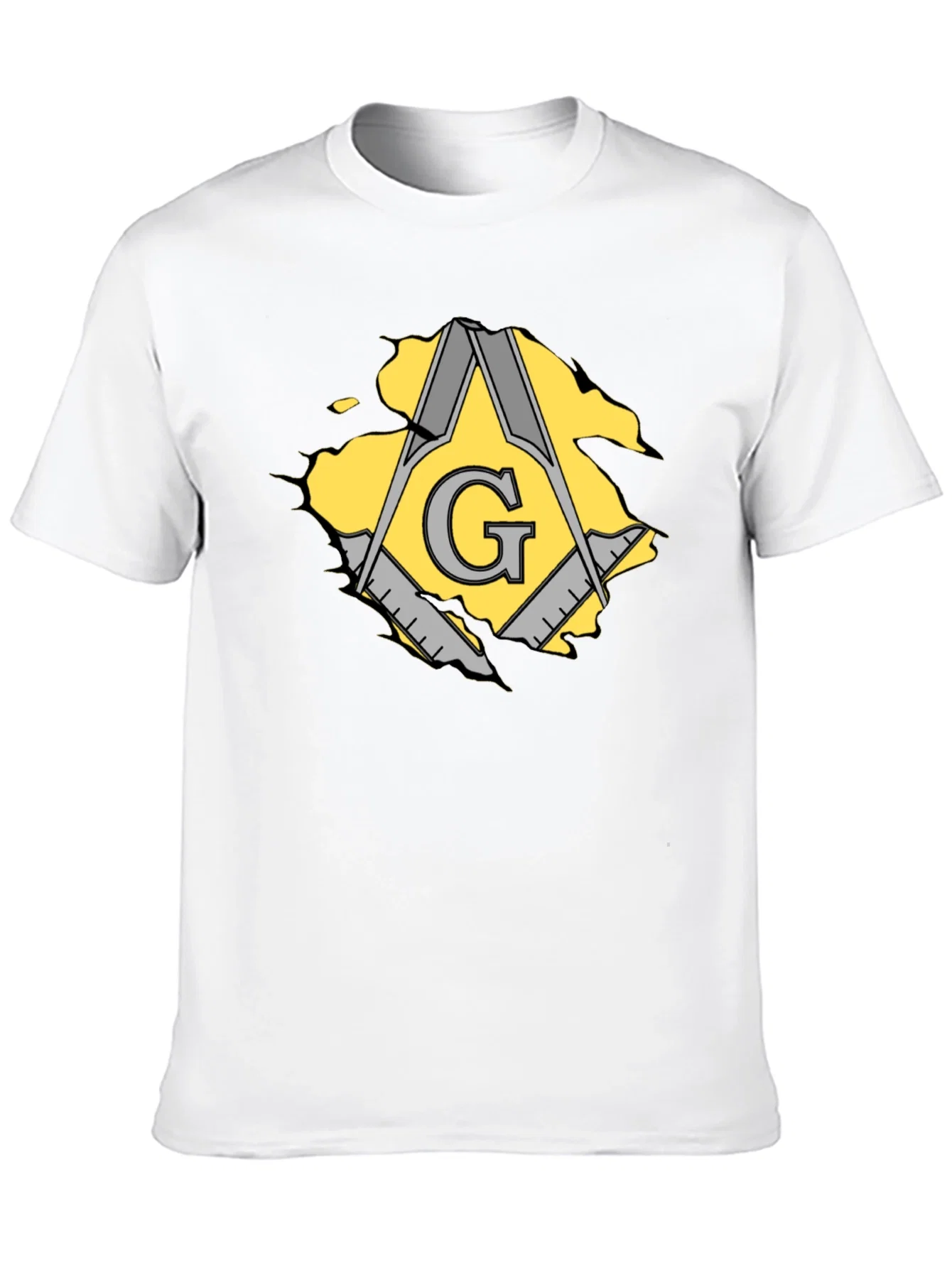 Rebbecca Masonic Square & Compasses Mens Black T-Shirt