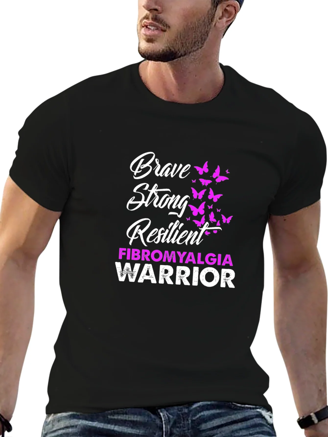 Rebbecca Brave Strong Resilient Fibromyalgia Warrior T-Shirt