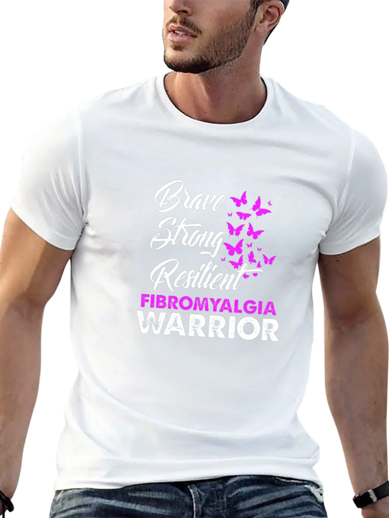 Rebbecca Brave Strong Resilient Fibromyalgia Warrior T-Shirt