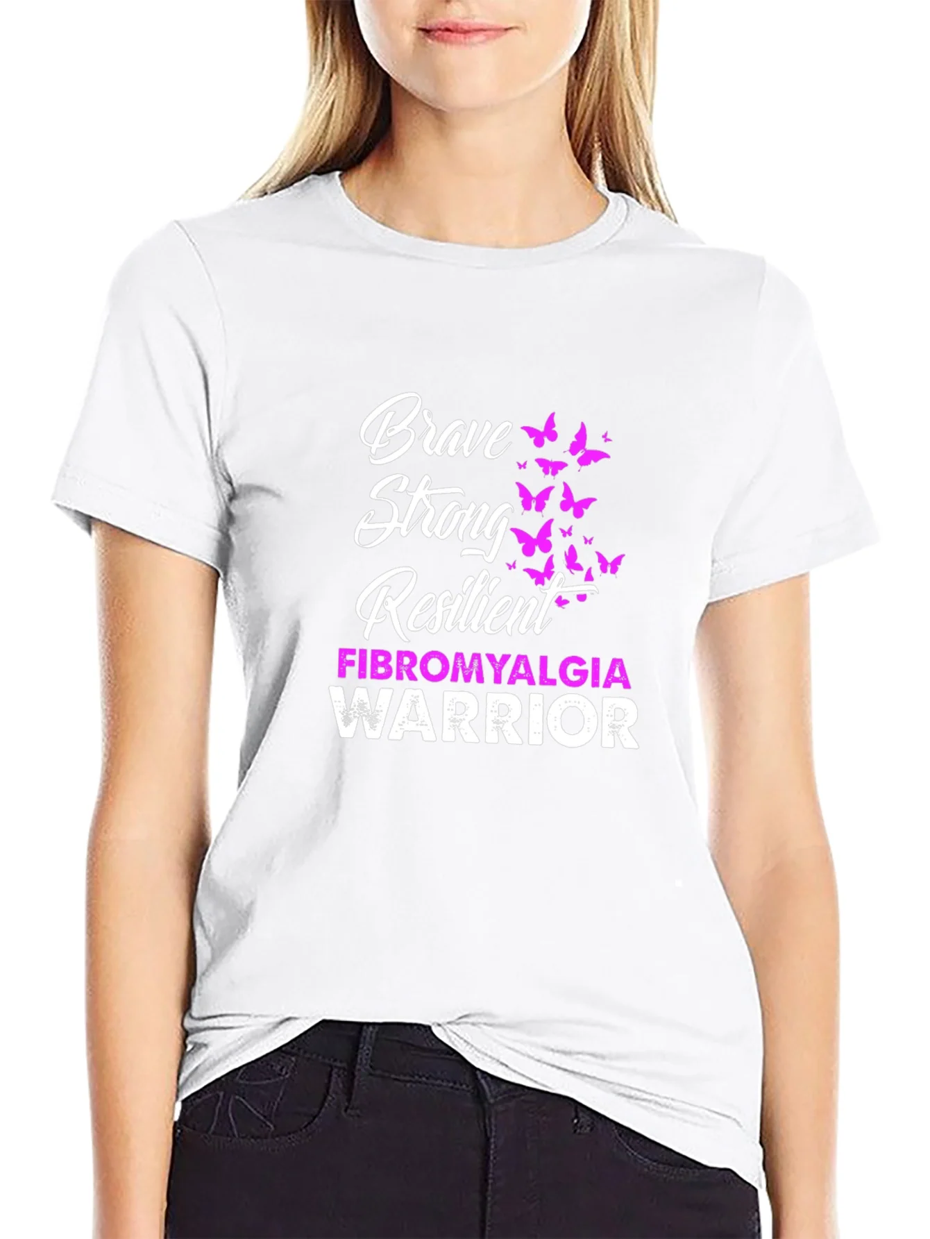 Rebbecca Brave Strong Resilient Fibromyalgia Warrior T-Shirt